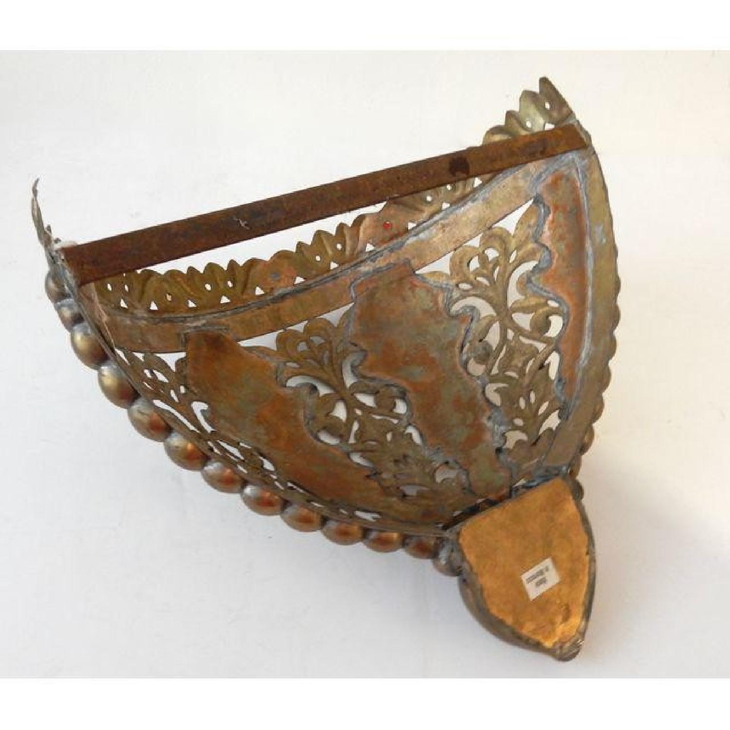 Moroccan Brass Half Moon Wall Sconce - image-5