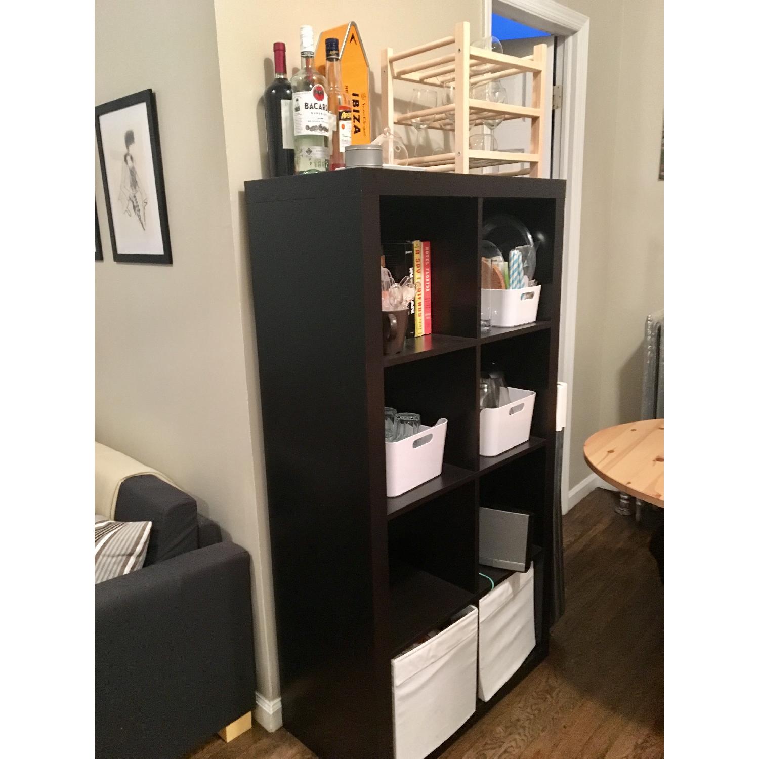 Kallax Kallax Black Brown Shelving Unit AptDeco