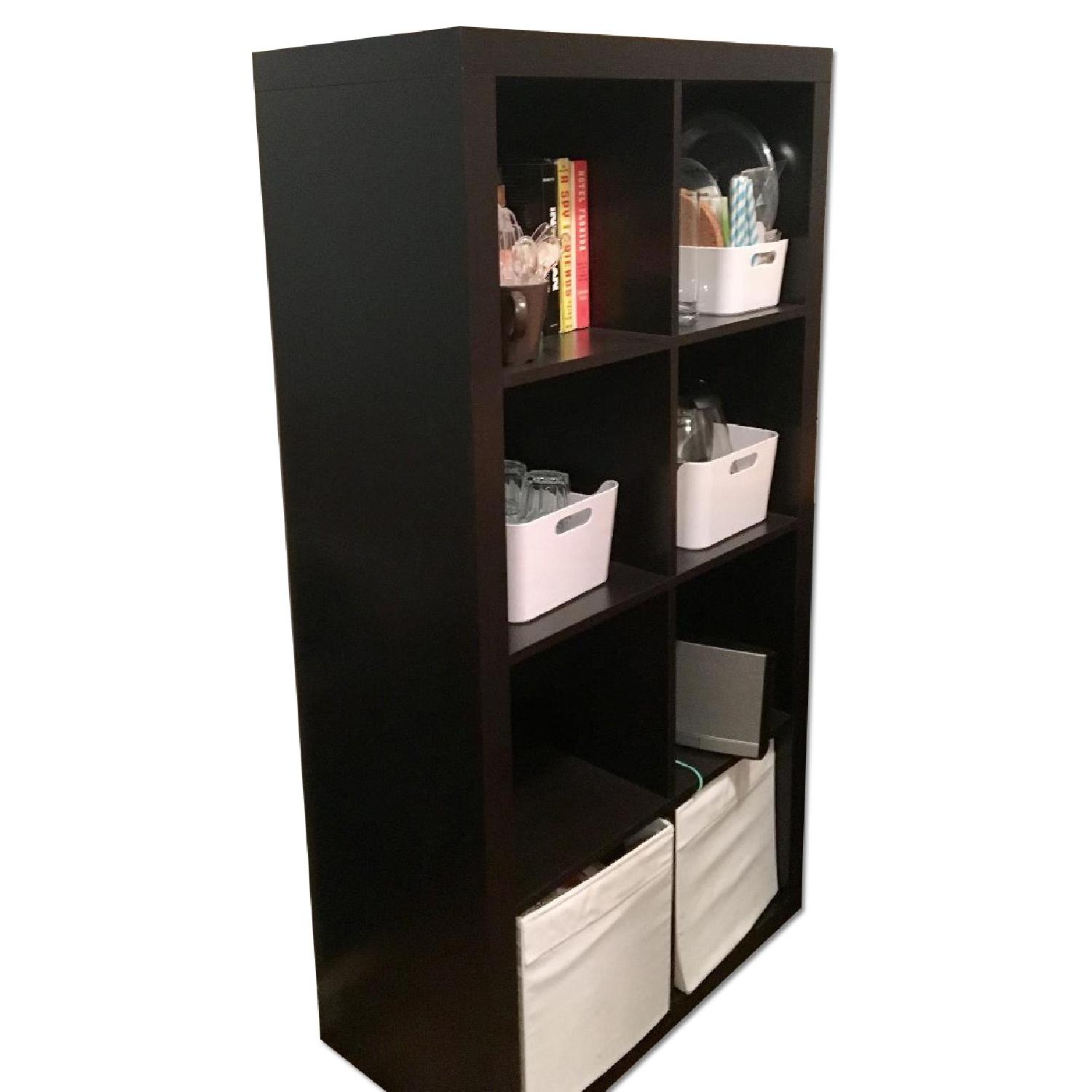 Kallax Kallax Black Brown Shelving Unit AptDeco