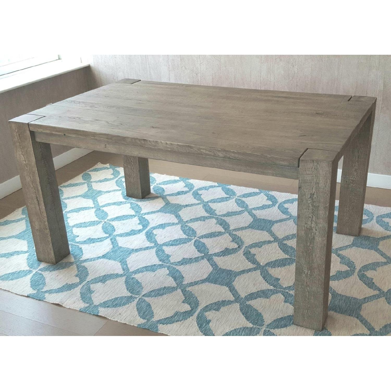 Restoration Hardware Reclaimed Russian Grey Oak Parsons Rectangular Dining Table - image-1