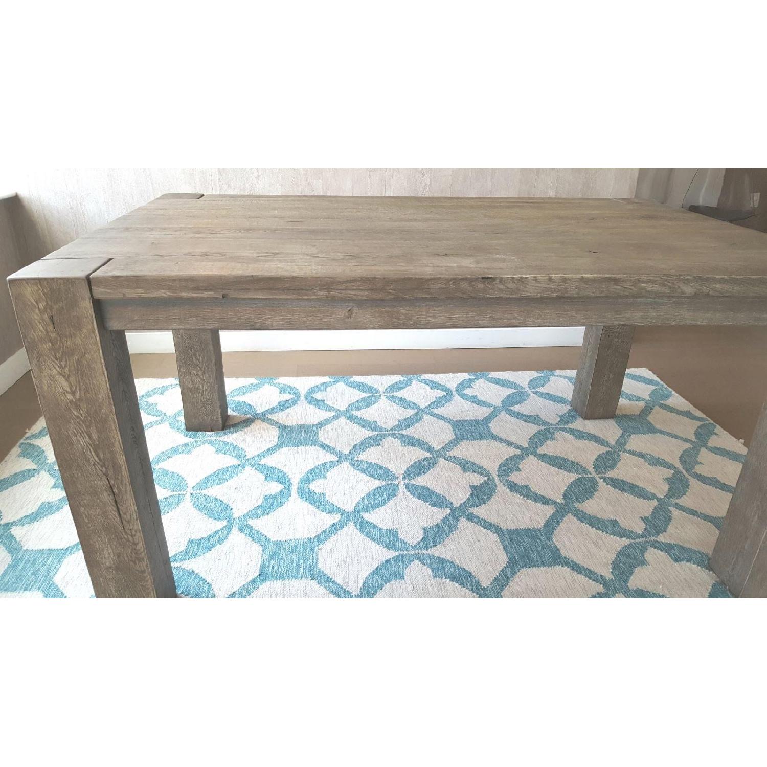 Restoration Hardware Reclaimed Russian Grey Oak Parsons Rectangular Dining Table - image-5
