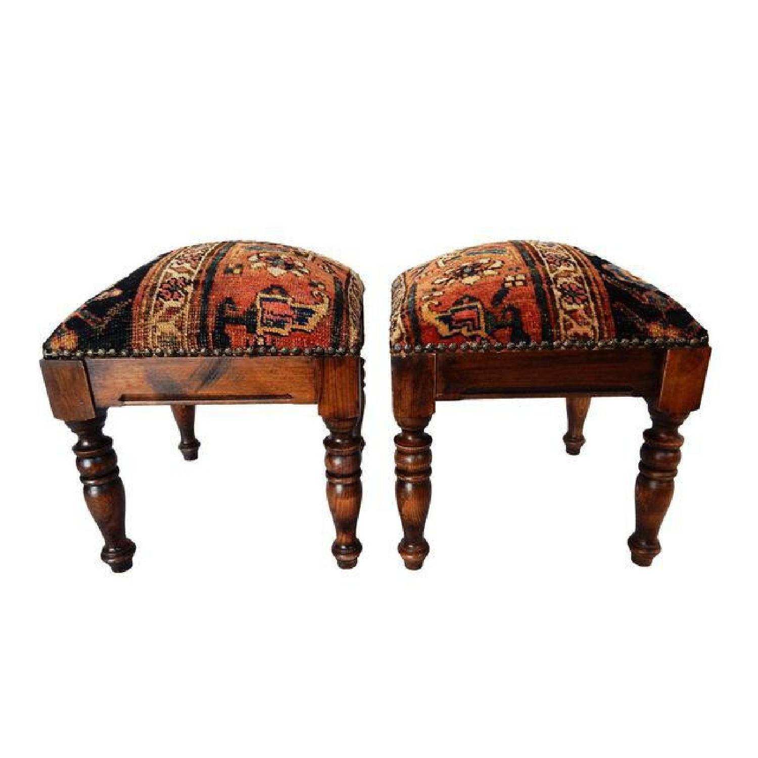 Antique Malayer Rug Stools - image-2