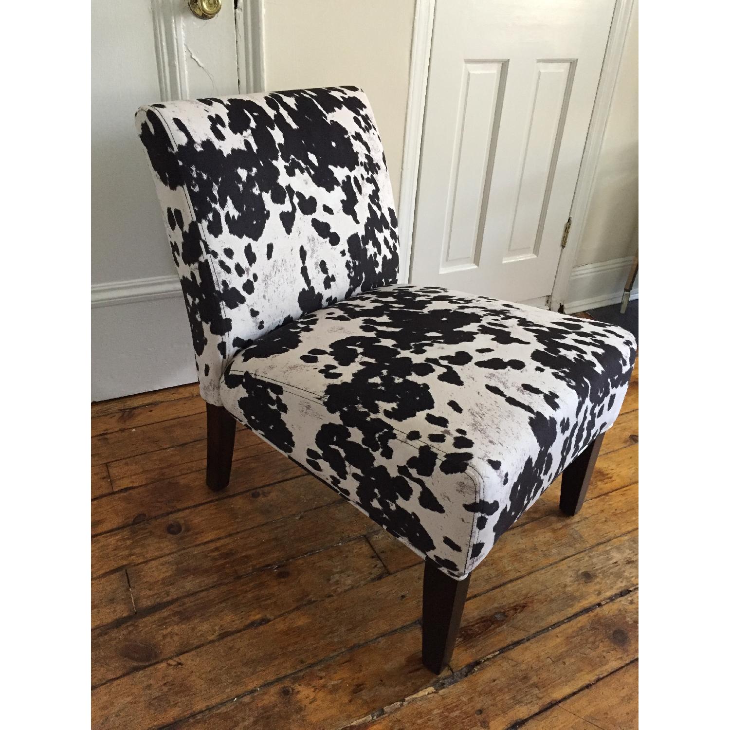 Faux Cowhide Slipper Chair - image-1