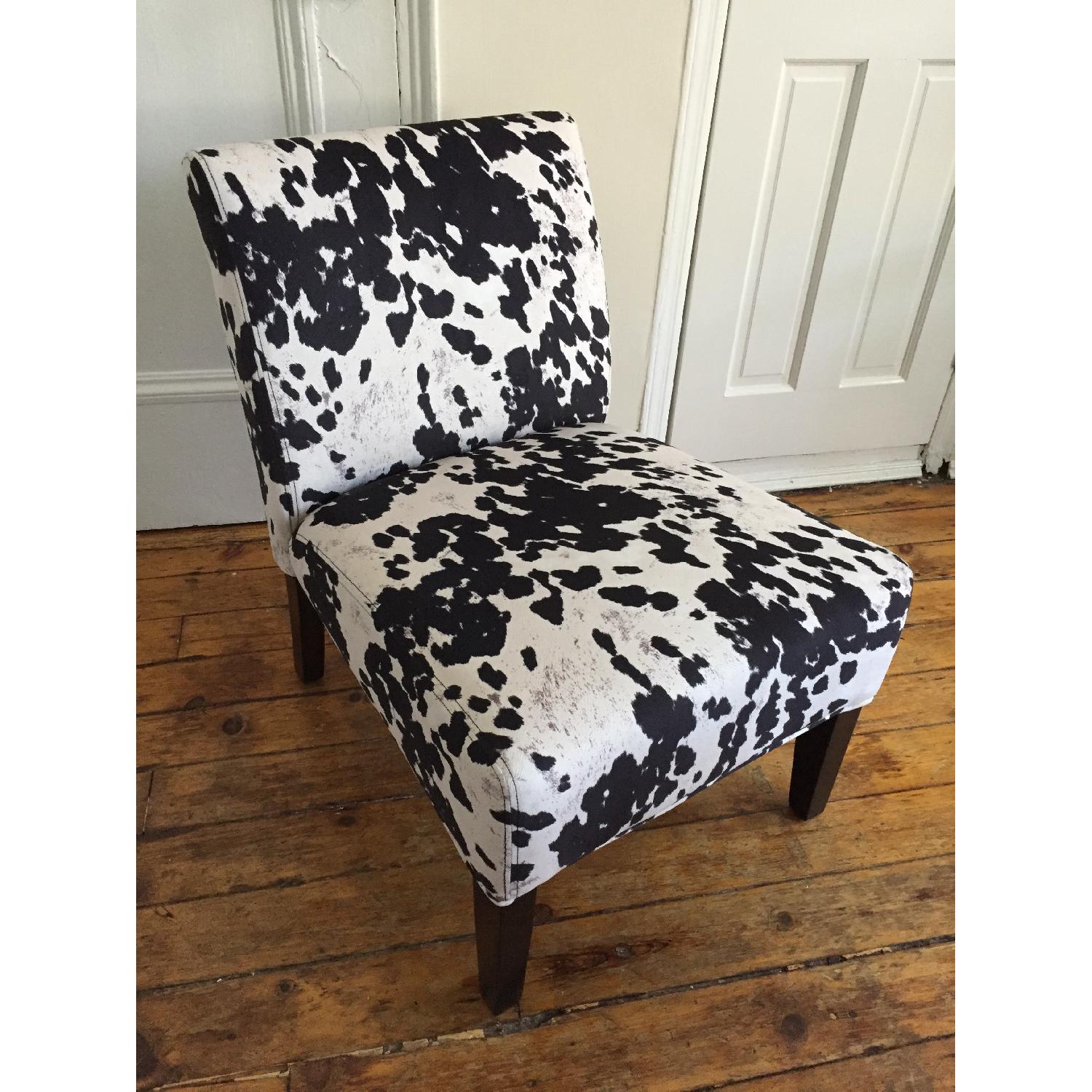 Faux Cowhide Slipper Chair - image-3