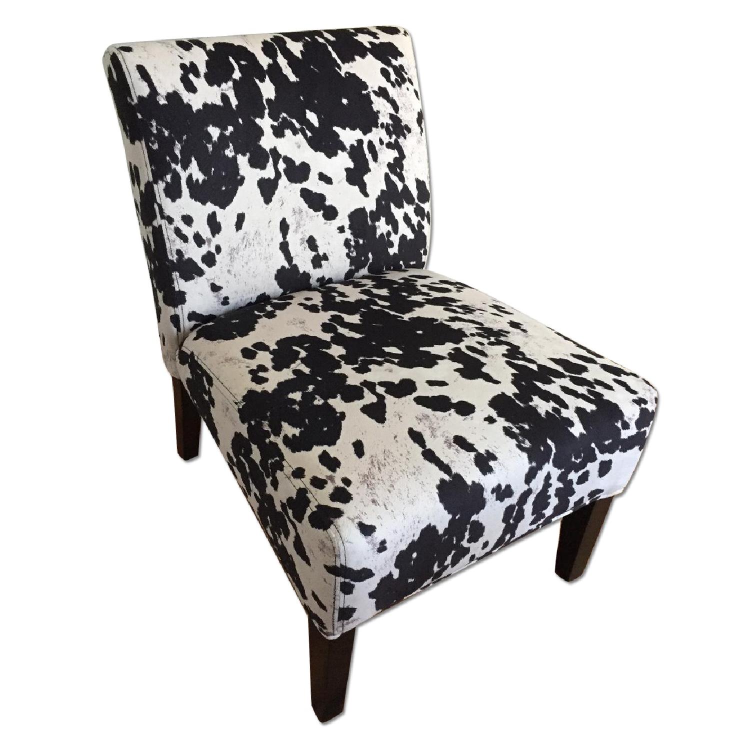 Faux Cowhide Slipper Chair - image-0