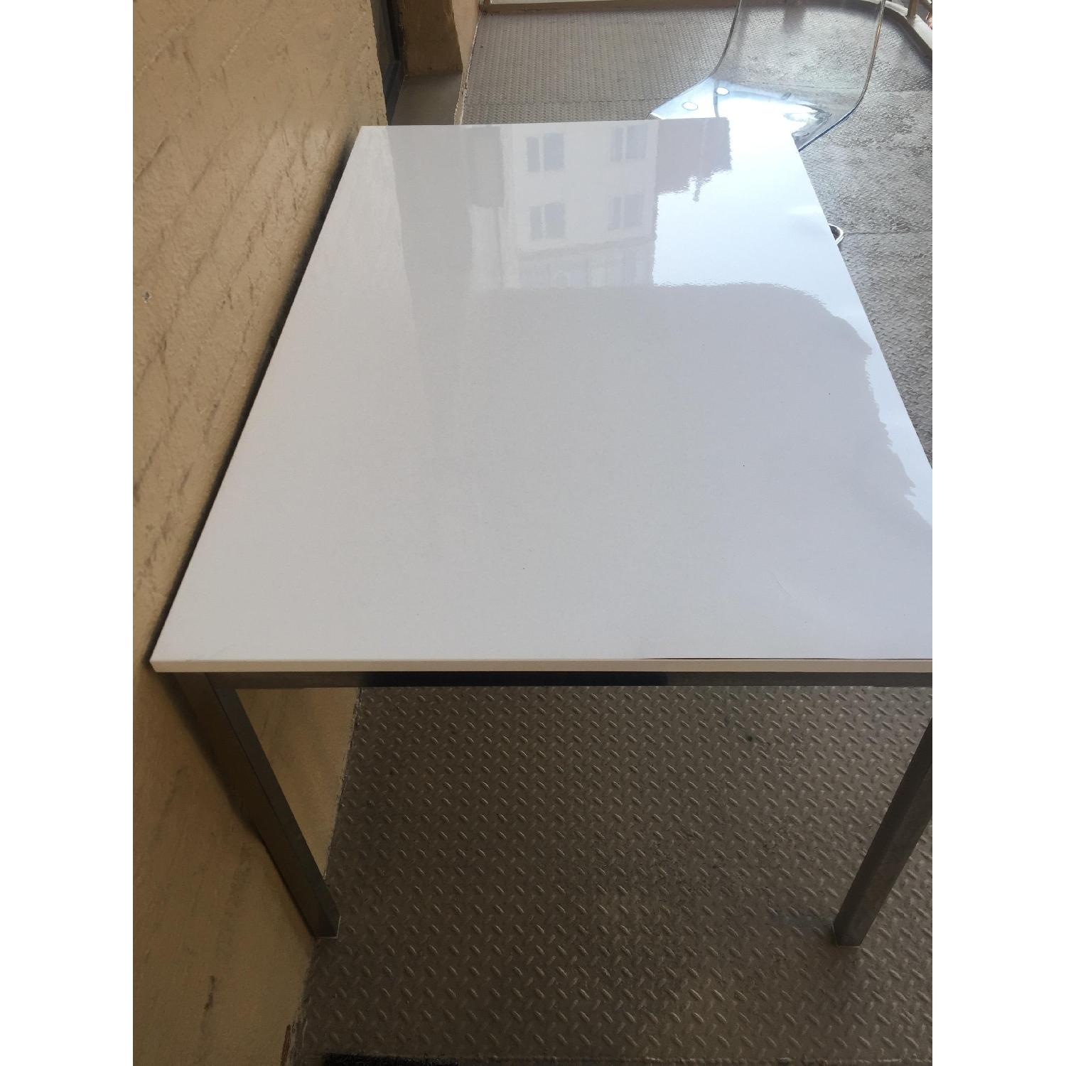 Ikea Torsby Chrome Plated High Gloss White Table - image-3