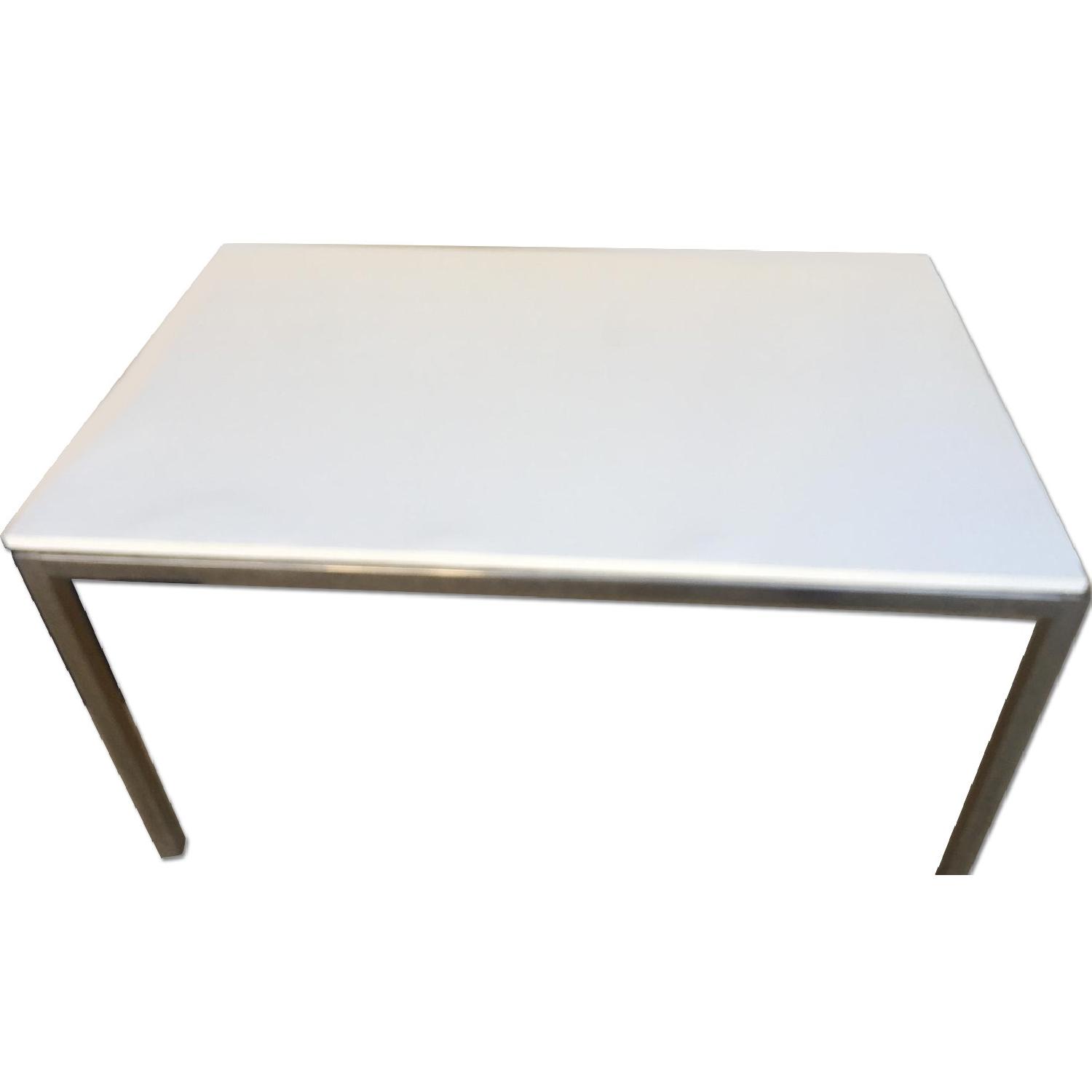 Ikea Torsby Chrome Plated High Gloss White Table - image-0