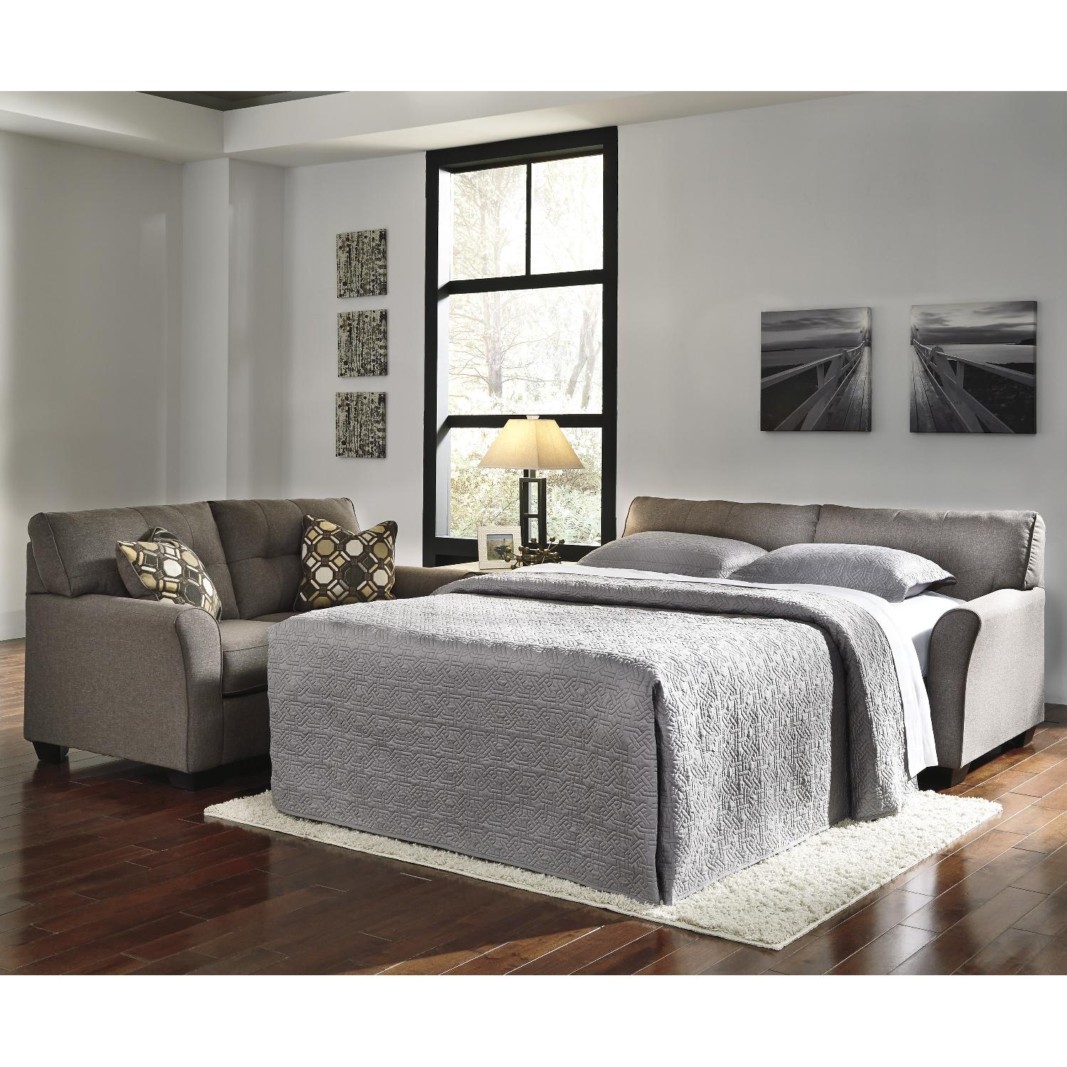 Ashley's Tibbee Contemporary Full Sleeper Sofa in Gray Color Fabric - image-1