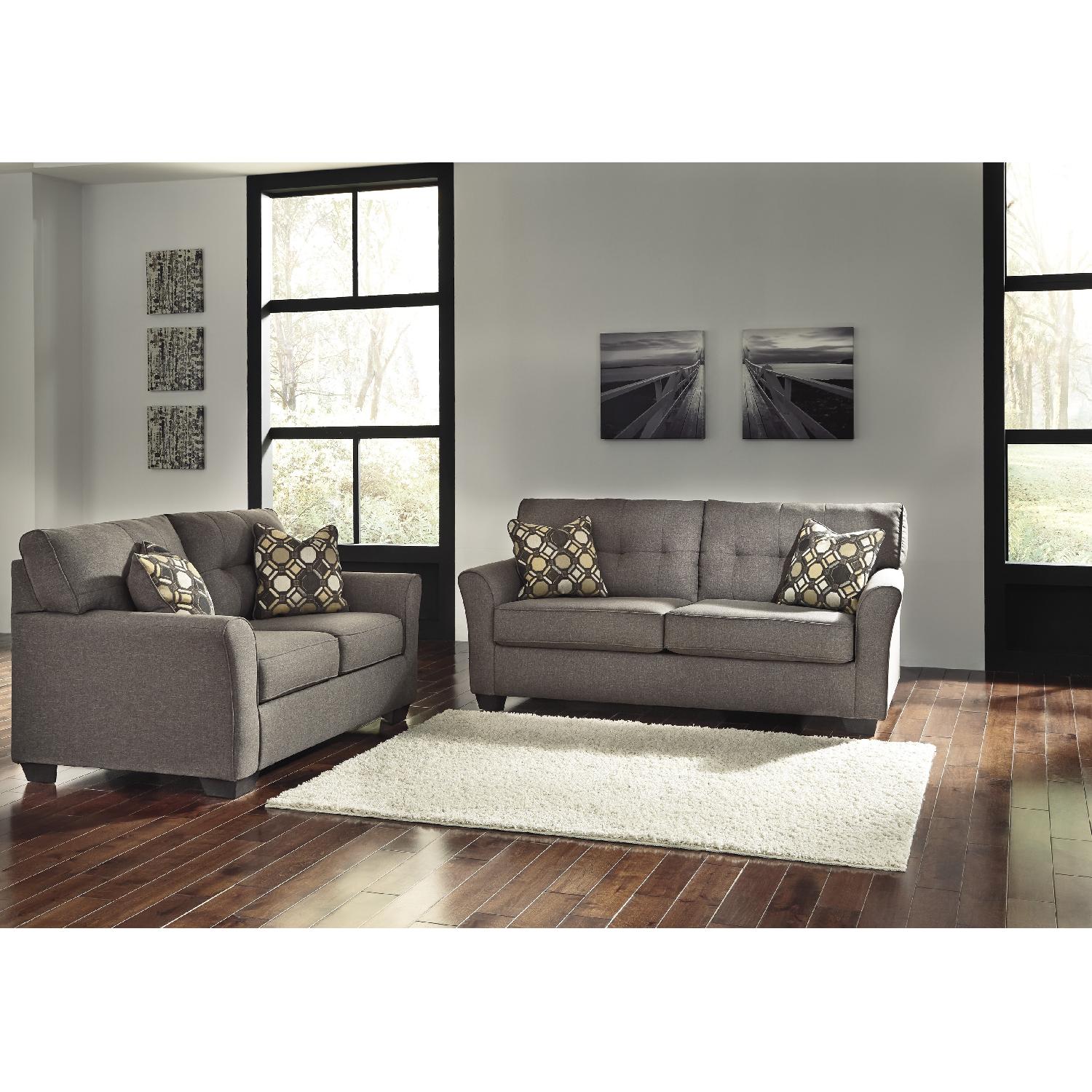 Ashley's Tibbee Contemporary Full Sleeper Sofa in Gray Color Fabric - image-6