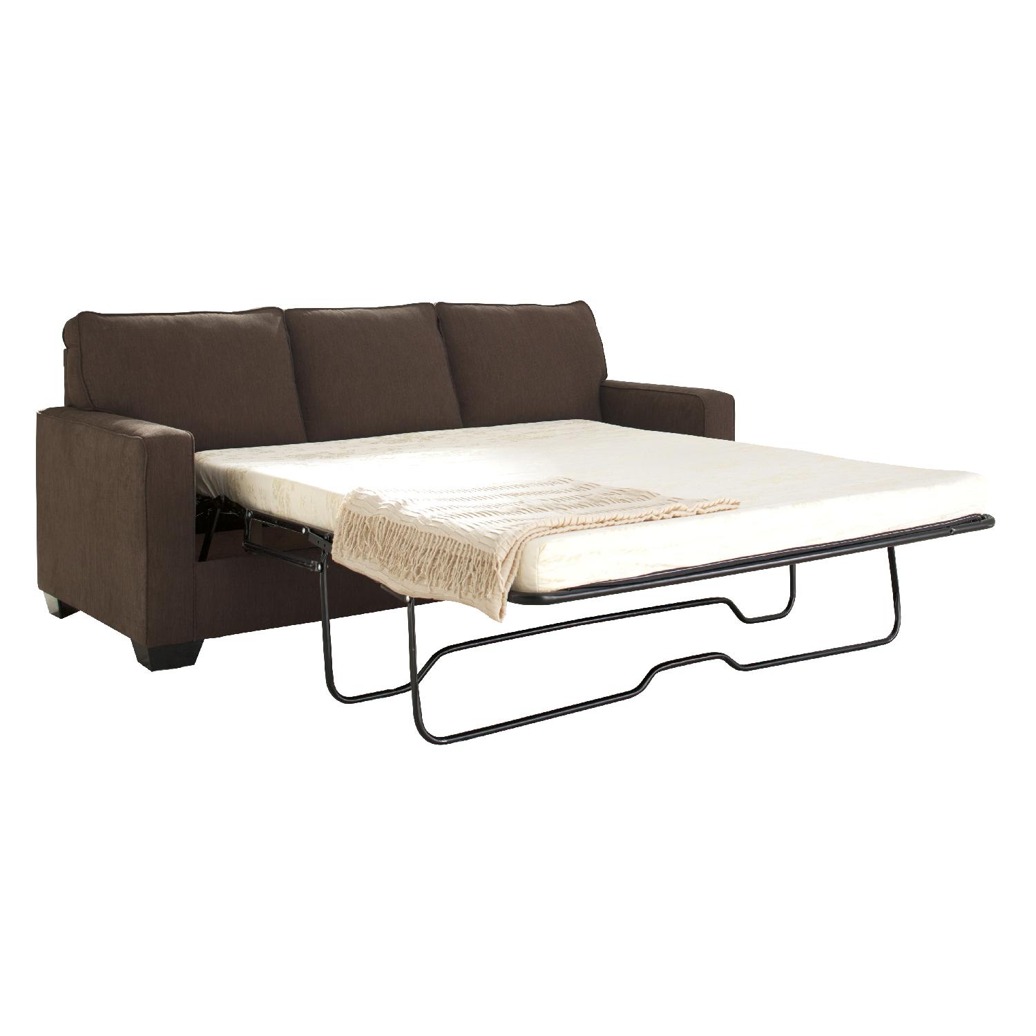 Ashley's Zeb Contemporary Queen  Sleeper Sofa in Brown Fabric - image-1