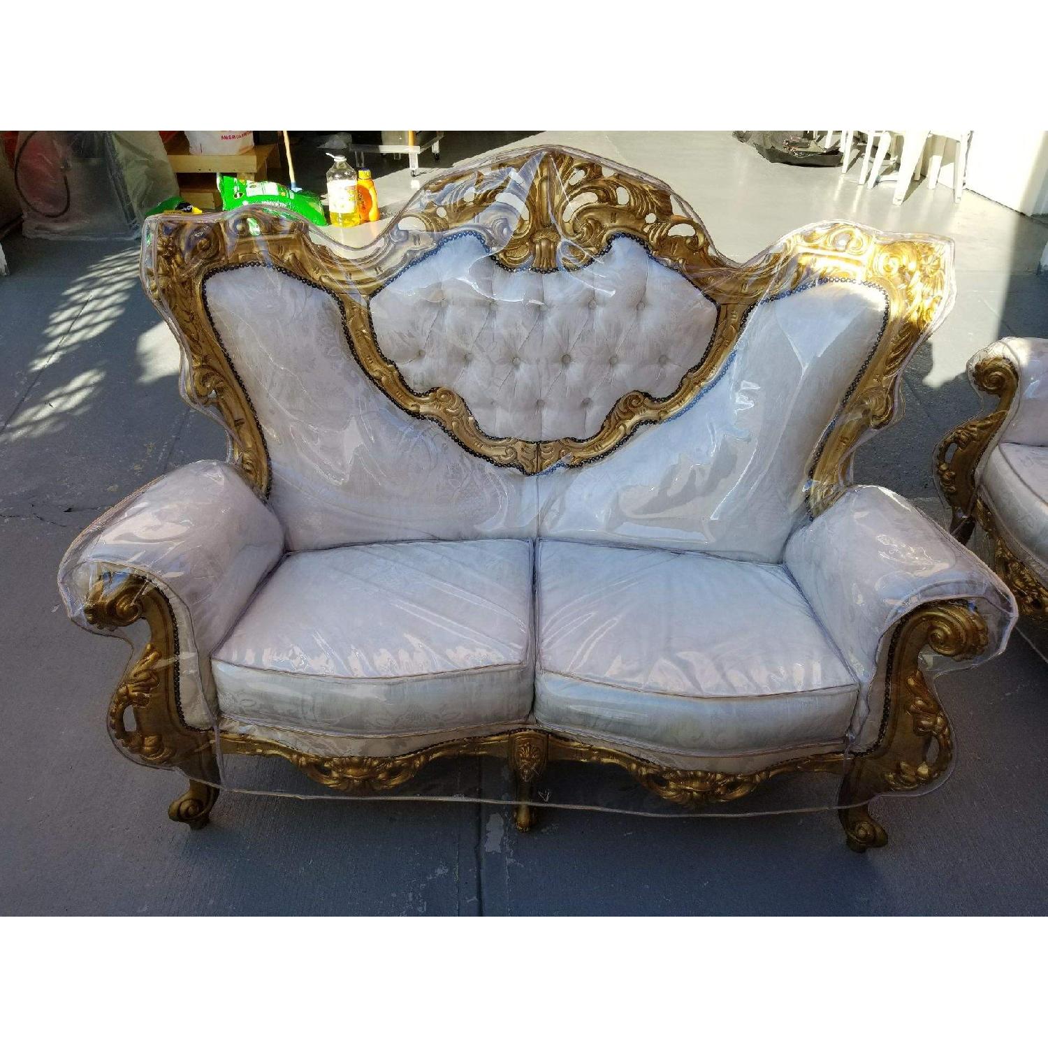 Vintage Rococo Style Sofa + Loveseat + 2 Chairs - image-6