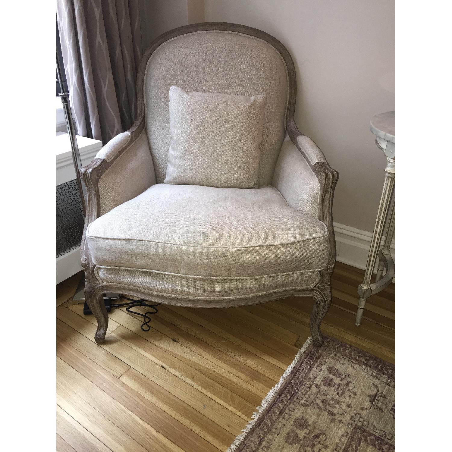 Restoration Hardware Lyon Bergere French Chair & Cabriole Ottoman - image-0