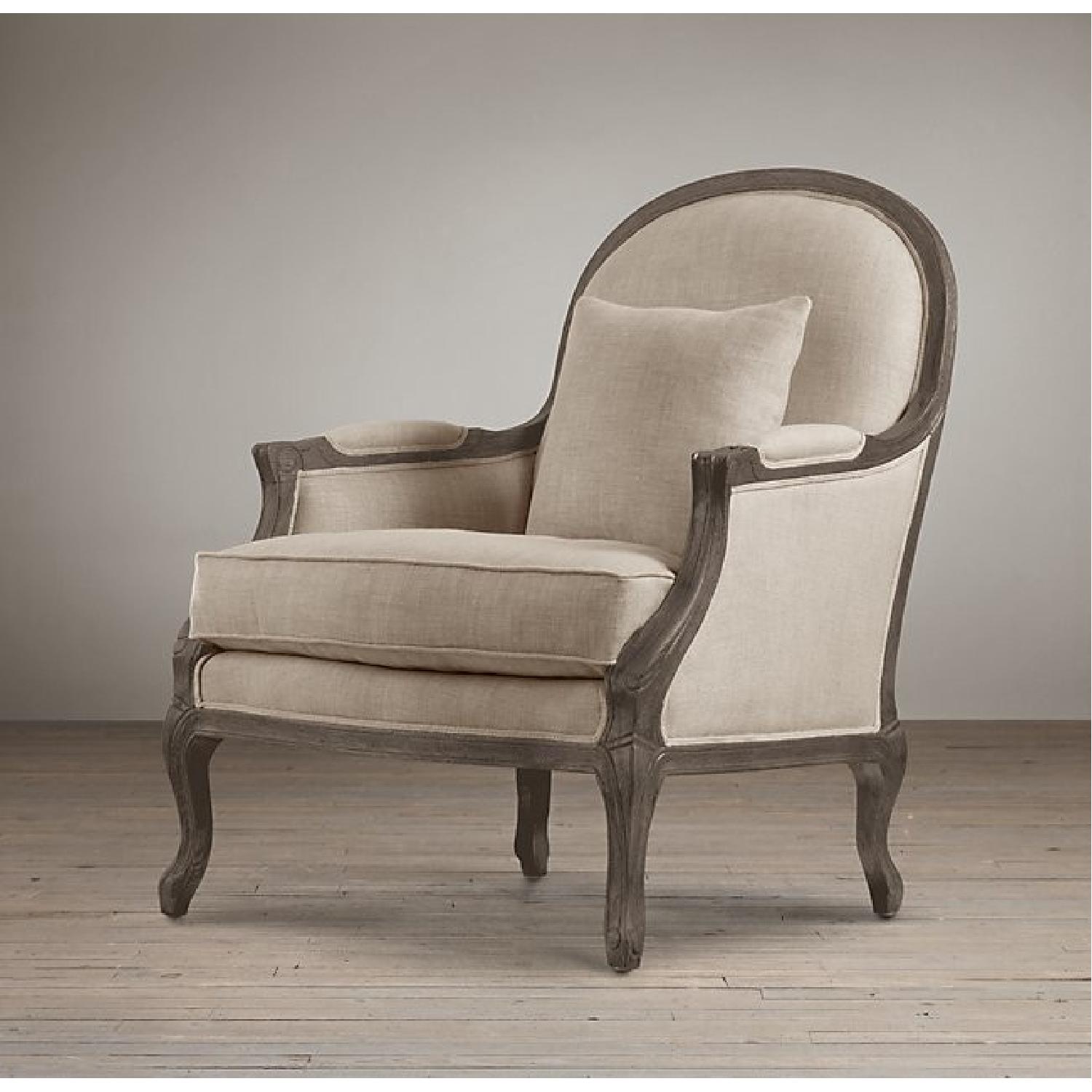 Restoration Hardware Lyon Bergere French Chair & Cabriole Ottoman - image-5