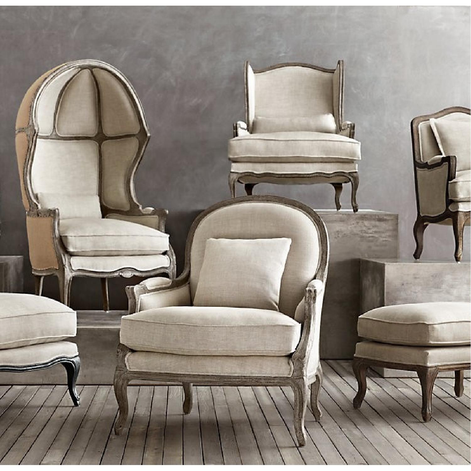 Restoration Hardware Lyon Bergere French Chair & Cabriole Ottoman - image-6