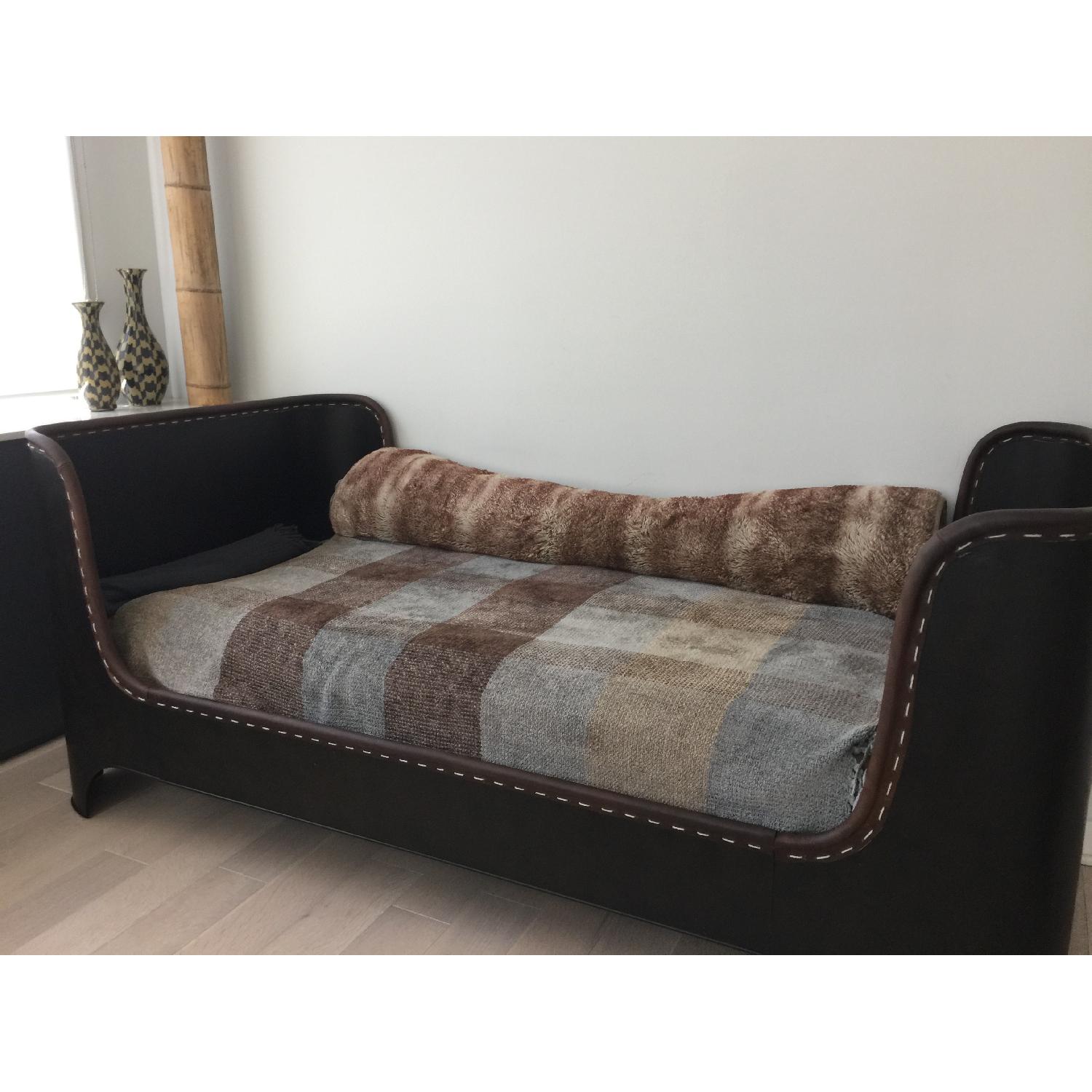 Restoration Hardware Faux Leather Daybed - image-1