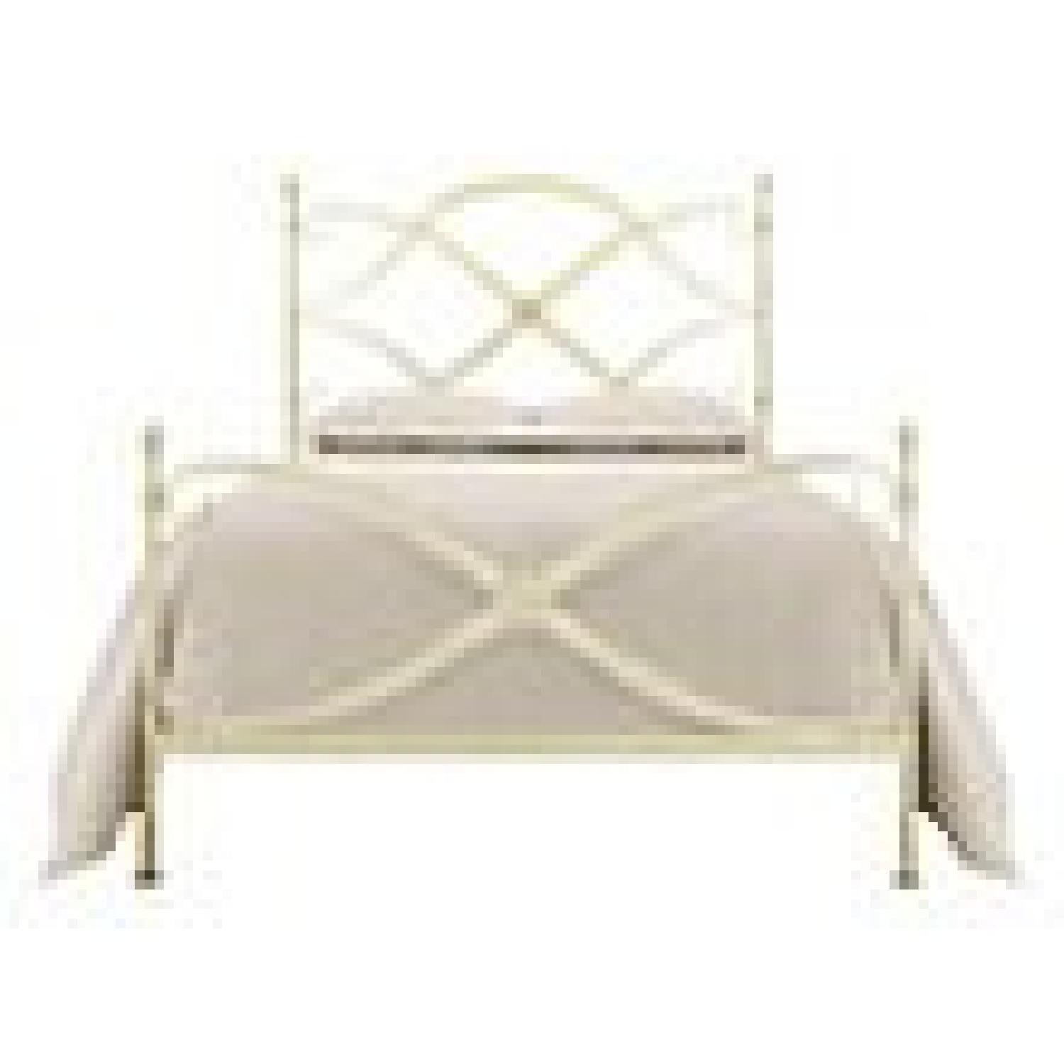 Arhaus St. Lucia Queen Iron Bed In White - AptDeco