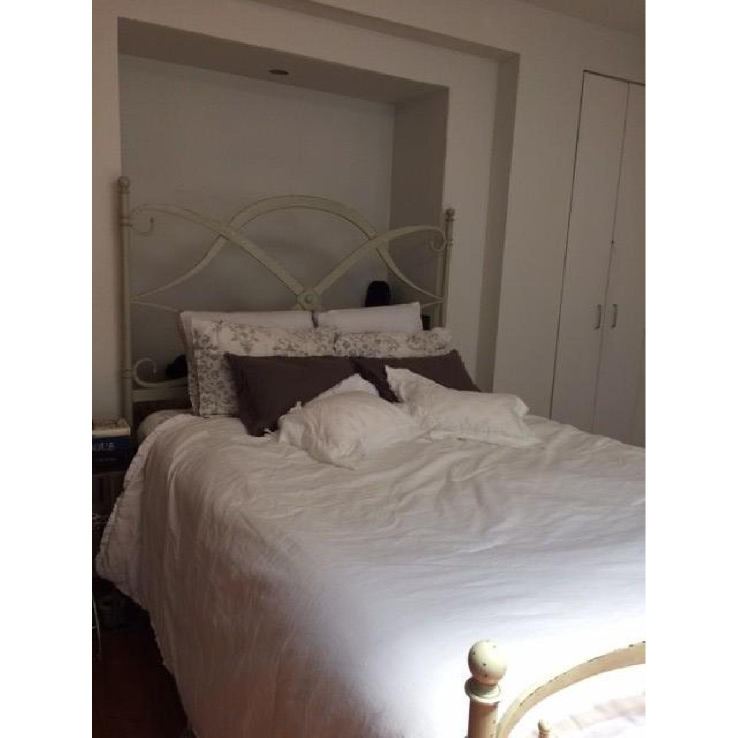 Arhaus St. Lucia Queen Iron Bed In White AptDeco