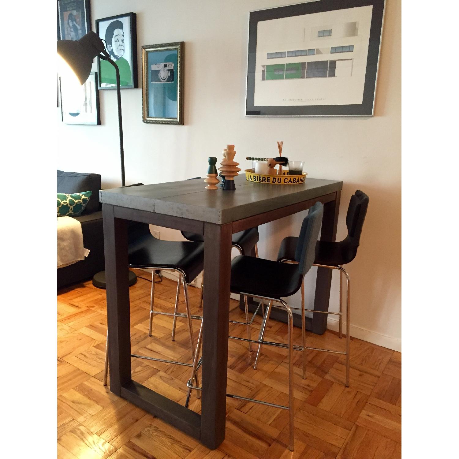 CB2 Stern Counter Table w/ 4 Bludot Counter Stools - image-8