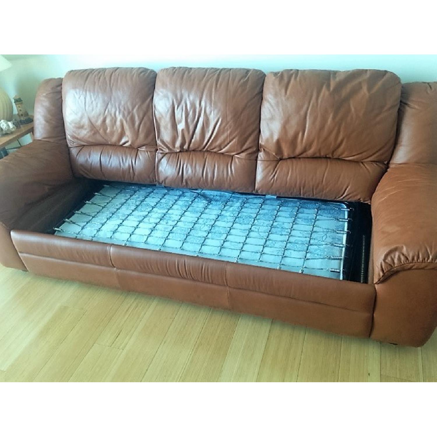 Natuzzi Leather Sofa Bed - image-5