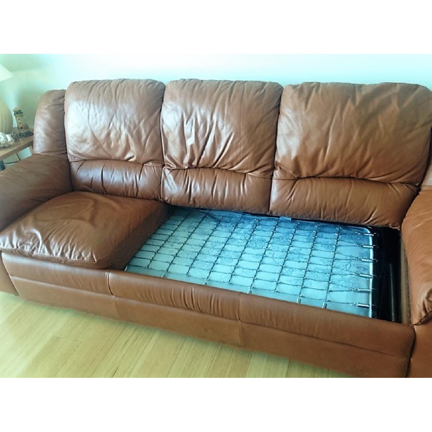 Natuzzi Leather Sofa Bed - image-6