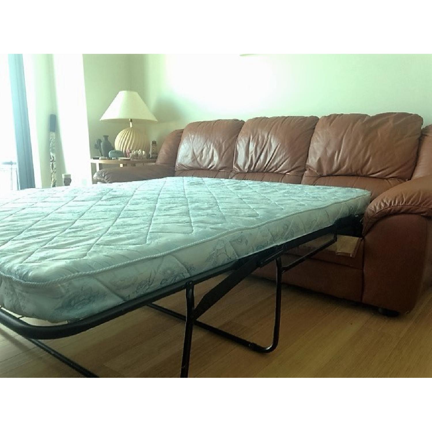 Natuzzi Leather Sofa Bed - image-8