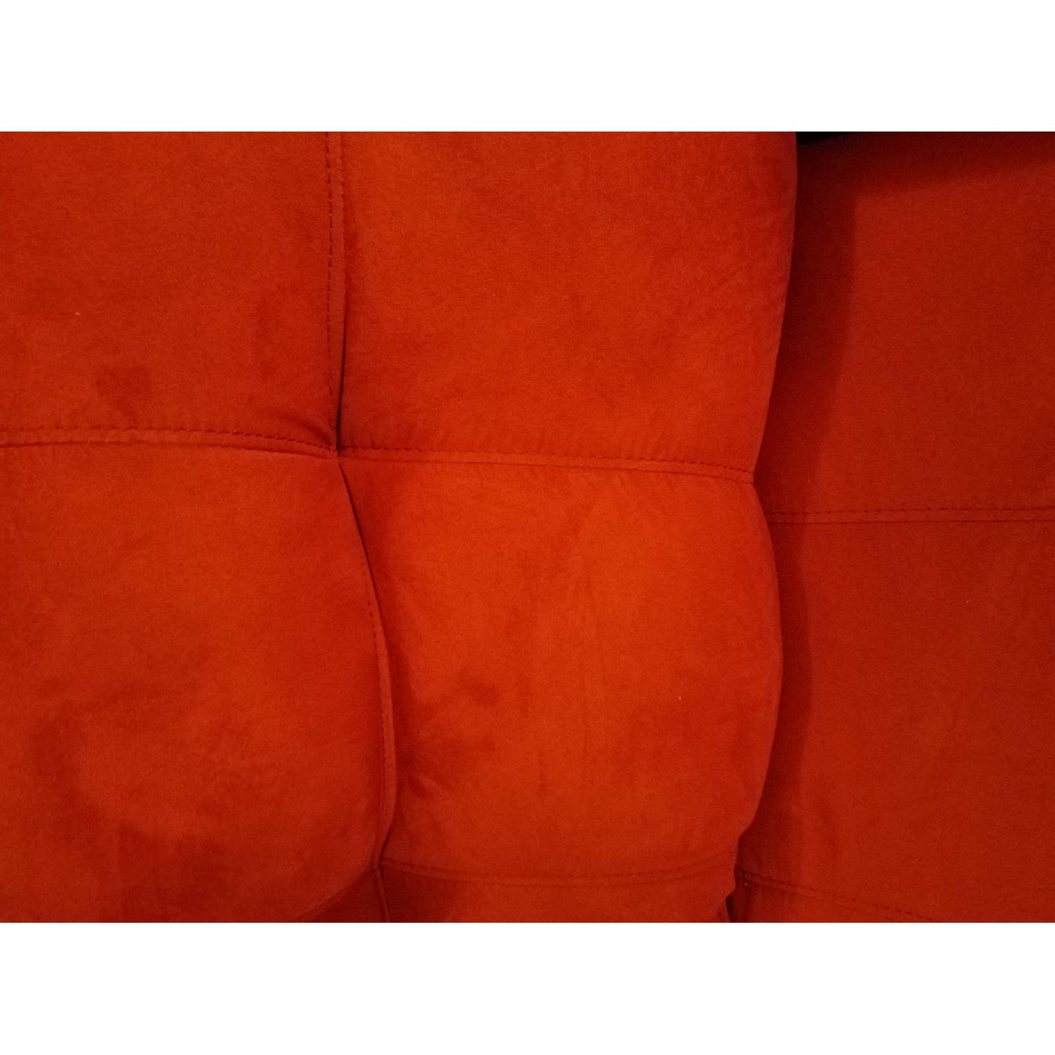 Value City Furniture Red Microfiber Sofa - image-4