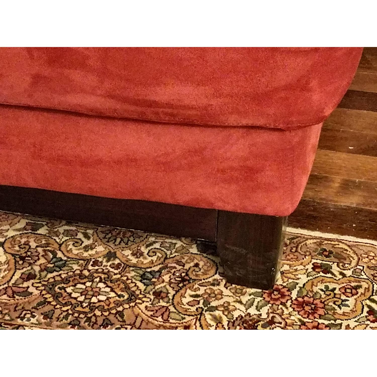 Value City Furniture Red Microfiber Sofa - image-5