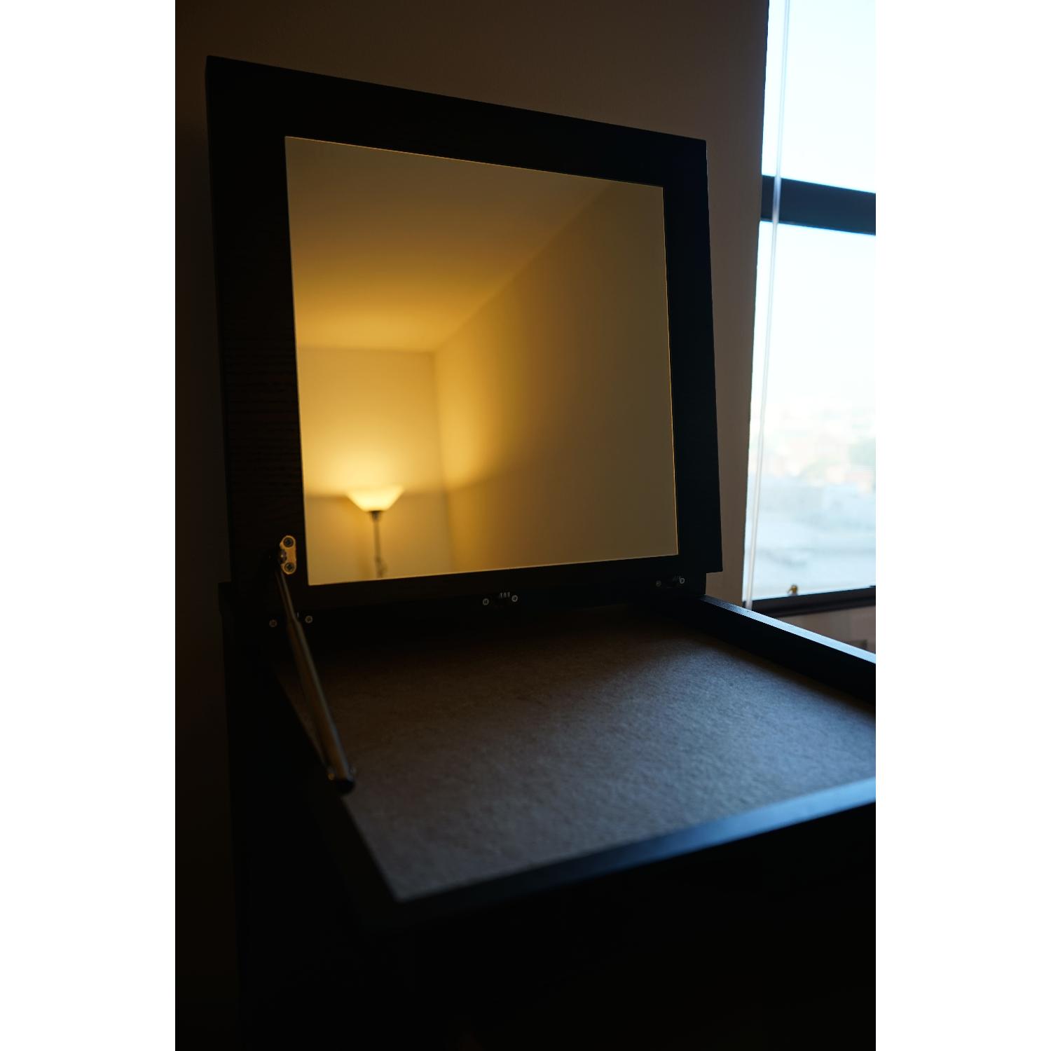 Ikea Malm Black 6-Drawer Chest w/ Mirror Glass - image-4
