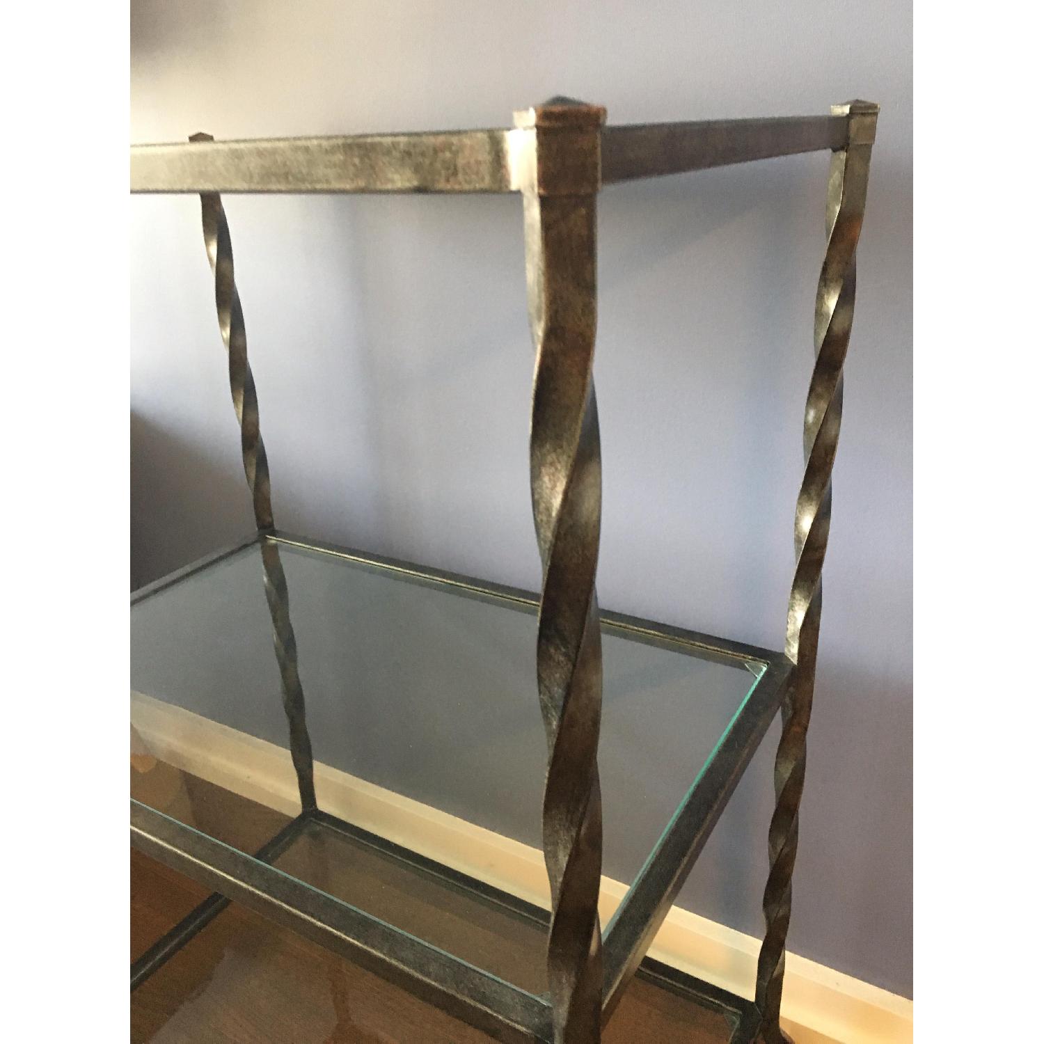 Crate & Barrel Tiered Glass Shelf/Barware Storage - image-3