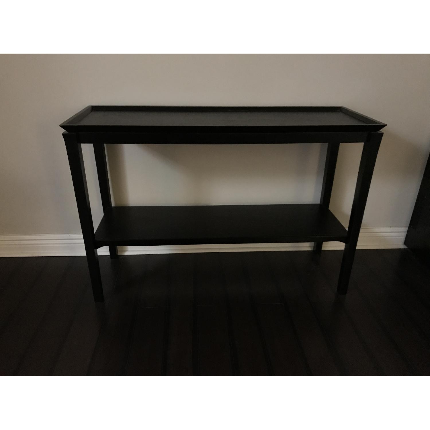Amazon Black End/Console/Sofa Table w/ 2 Shelves - image-1