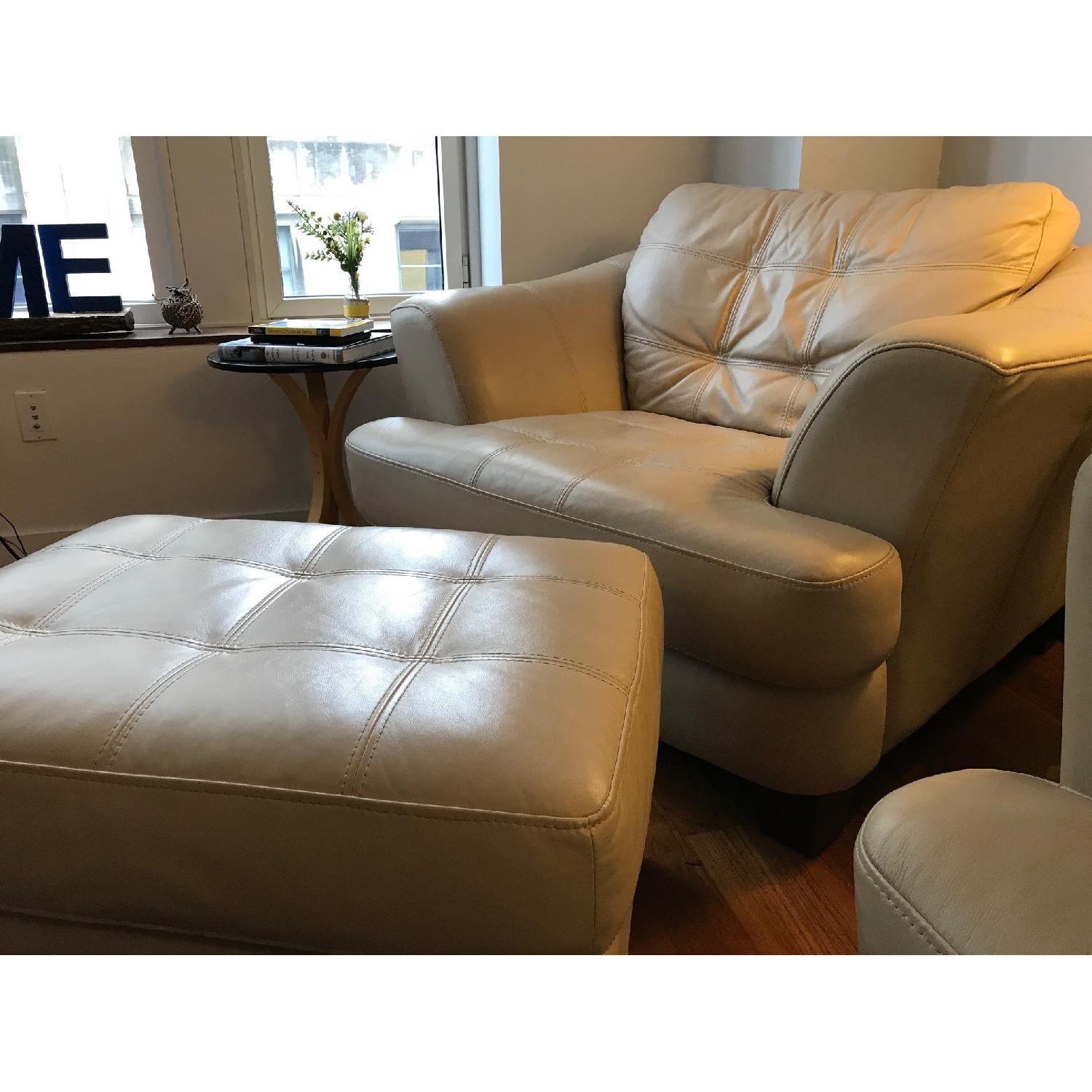 Leather Loveseat + Oversized Chair & Ottoman - image-4