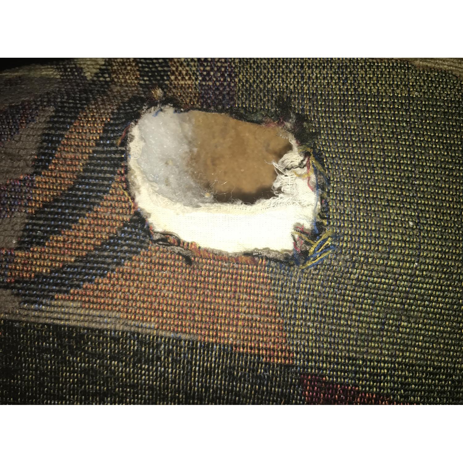 Crescent-Shaped Multi-Color Fabric Sectional Couch - image-3