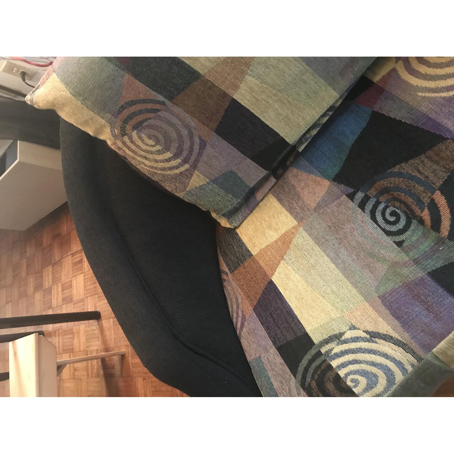 Crescent-Shaped Multi-Color Fabric Sectional Couch - image-4