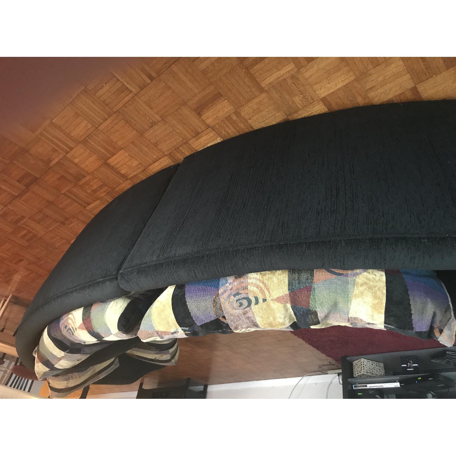 Crescent-Shaped Multi-Color Fabric Sectional Couch - image-5