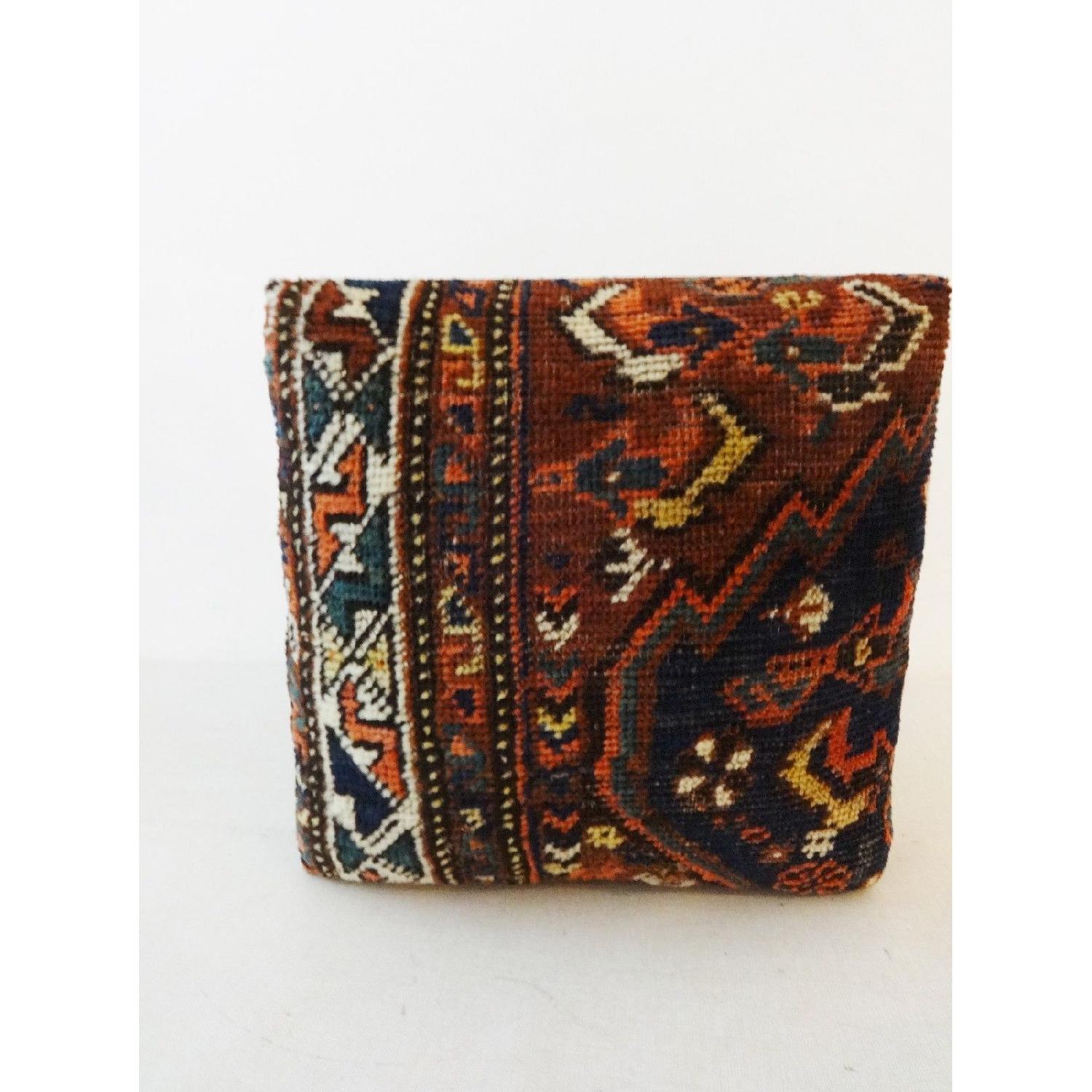 Antique Tribal Qashquai Rug Wood Stool - image-4