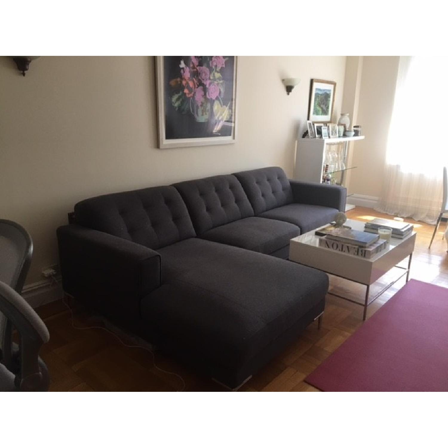 Modani Biltmore Grey Fabric Chaise Sectional Sofa - image-2