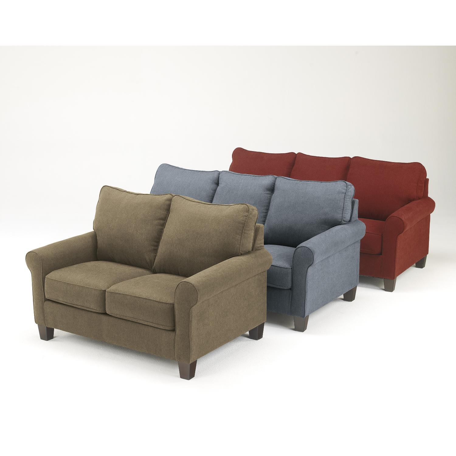 Ashley's Zeth Contemporary Full Sleeper Sofa in Denim Light Blue Fabric