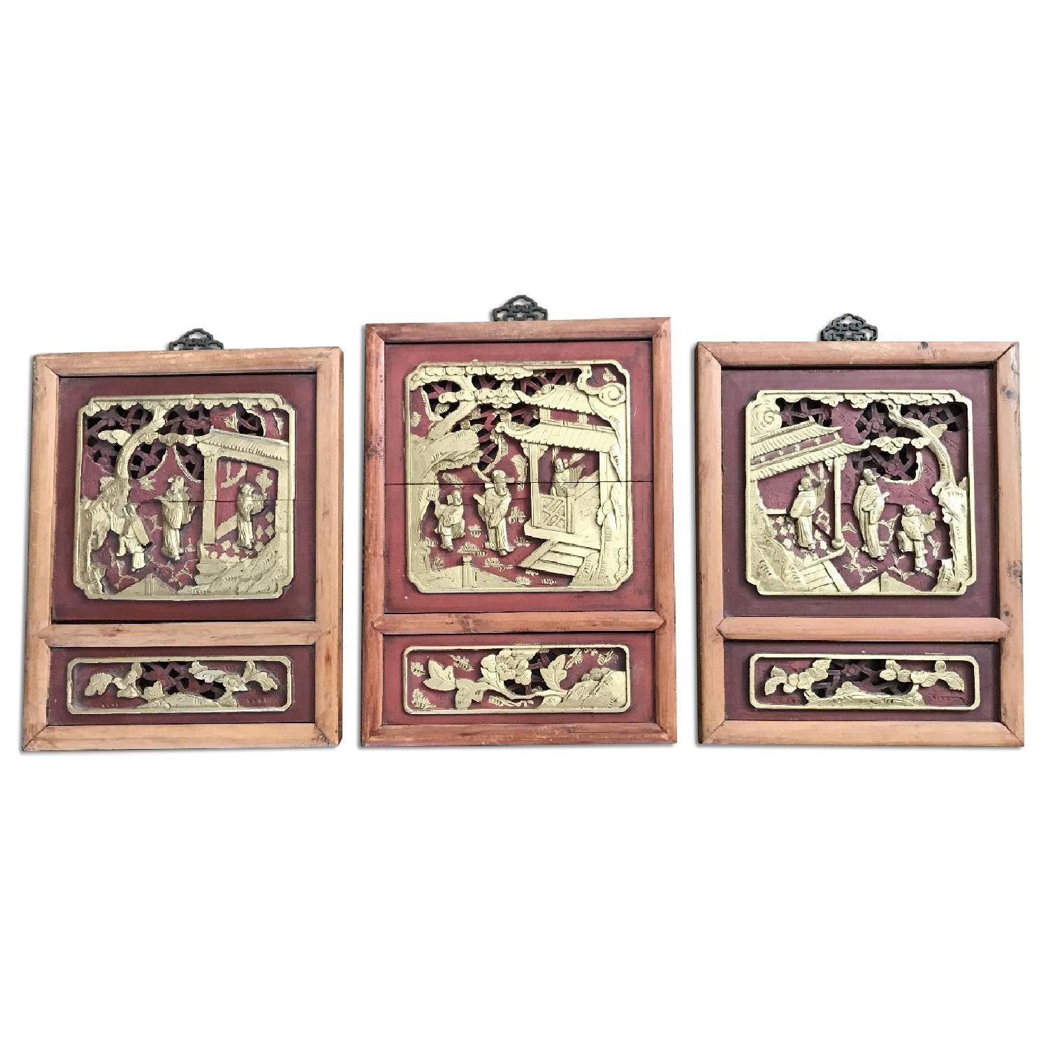 Traditional Chinese Wall Wood Relief Panels AptDeco