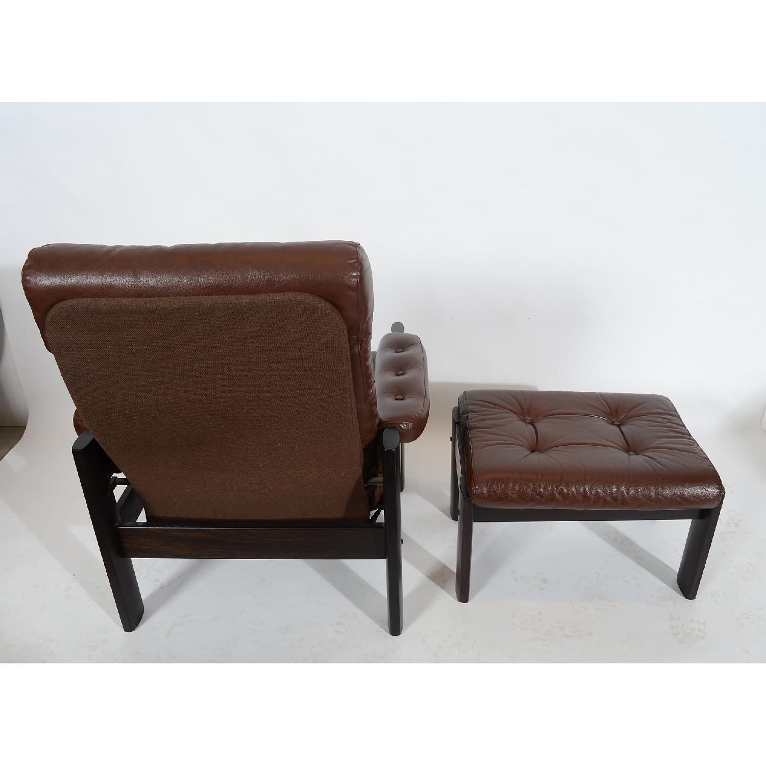 Ekornes Danish Modern Leather Stressless Amigo Reclining Chair & Ottoman - image-4