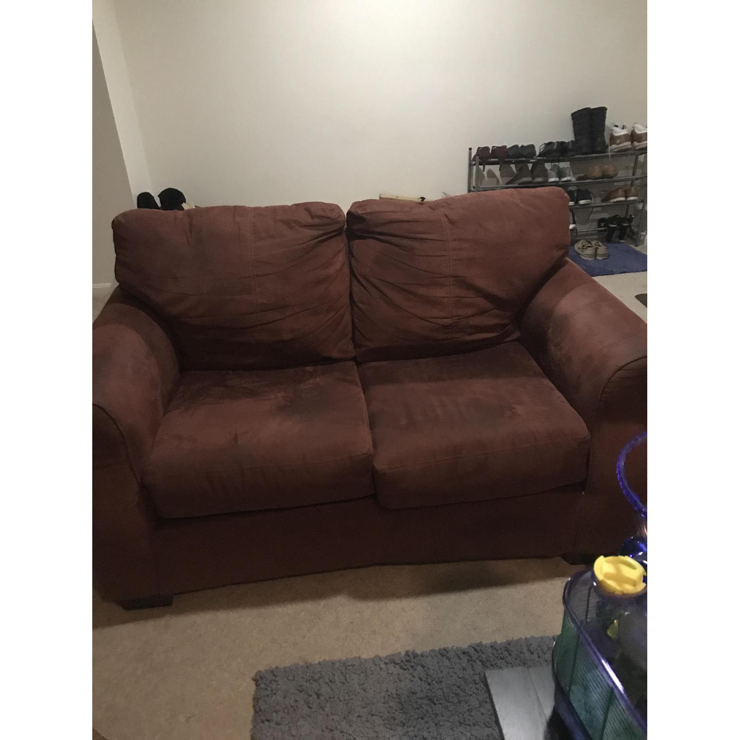 Ikea Red Loveseat AptDeco