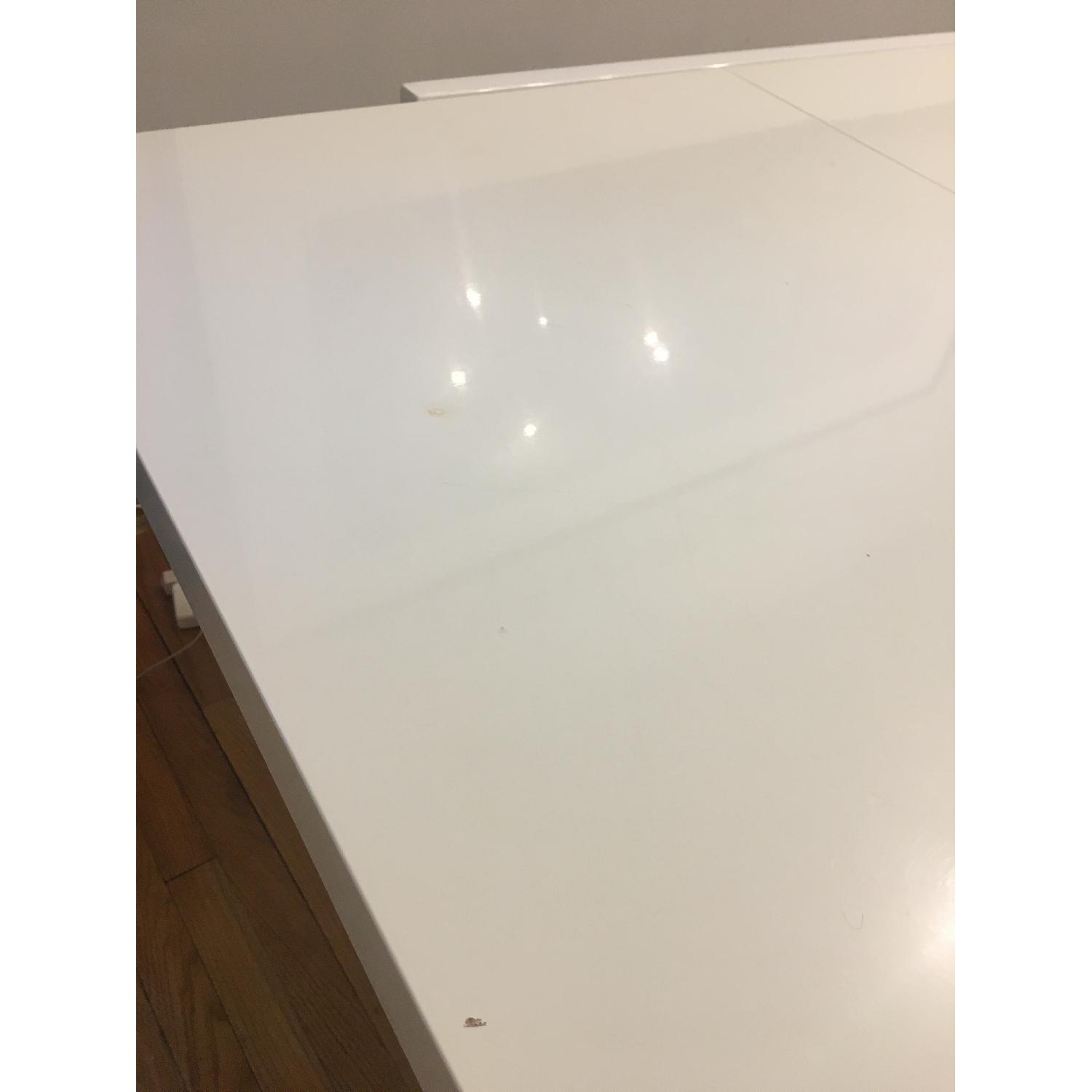 CB2 White Lacquer Pocket Extension Dining Table - image-1