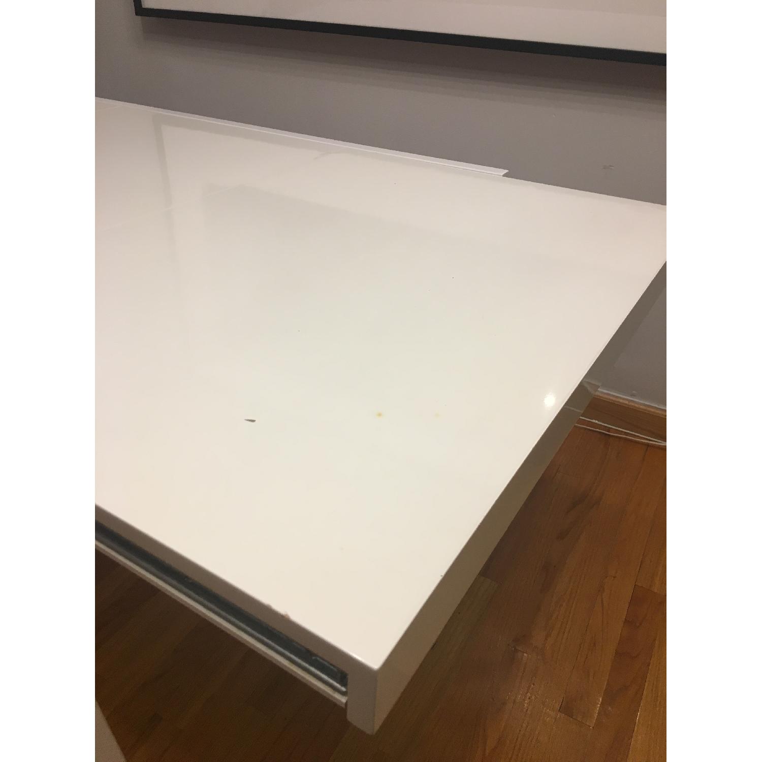 CB2 White Lacquer Pocket Extension Dining Table - image-2