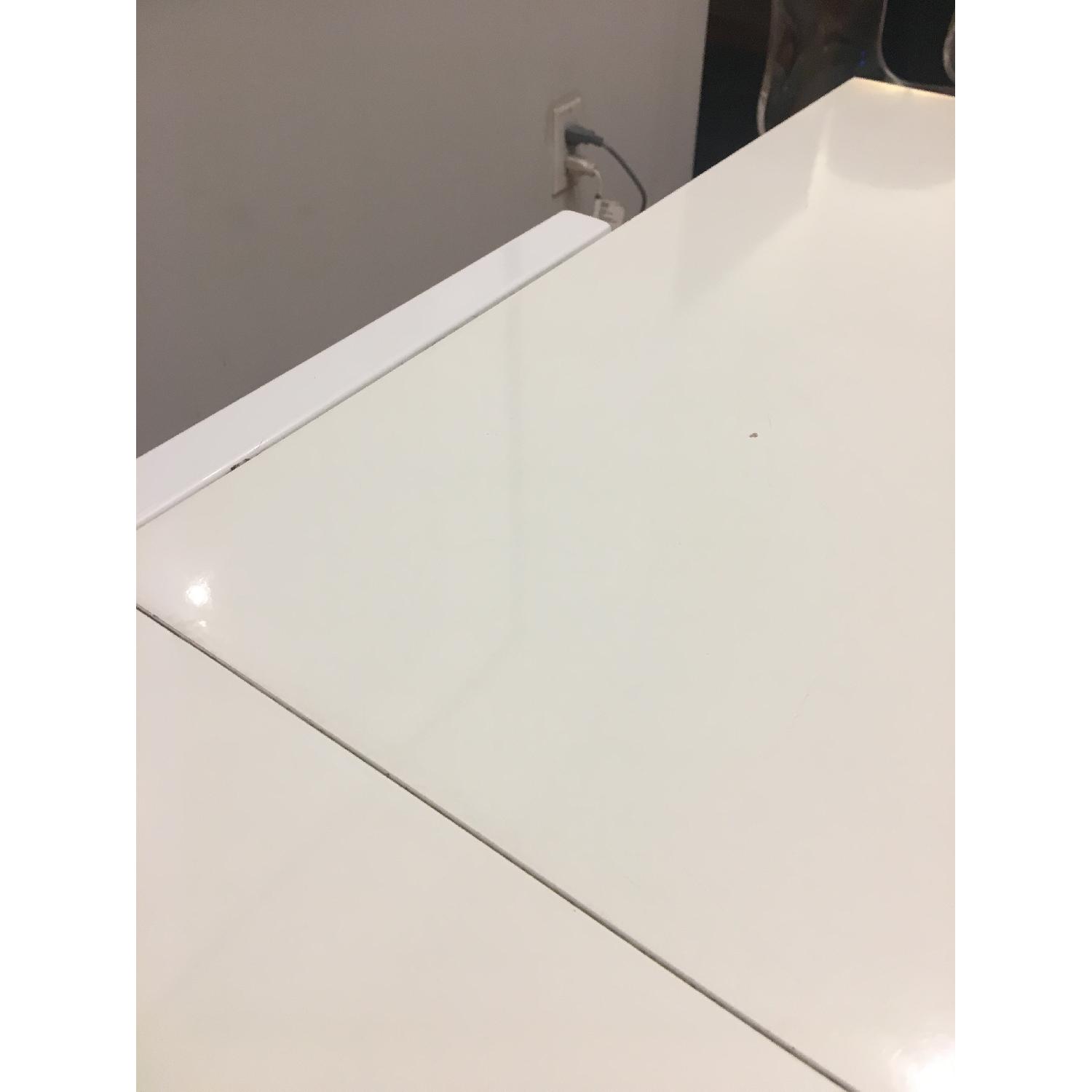 CB2 White Lacquer Pocket Extension Dining Table - image-5