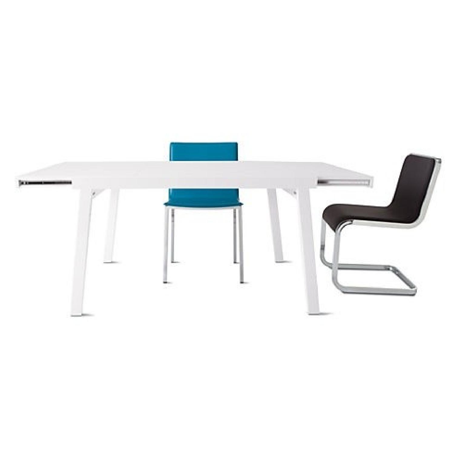 CB2 White Lacquer Pocket Extension Dining Table - image-0