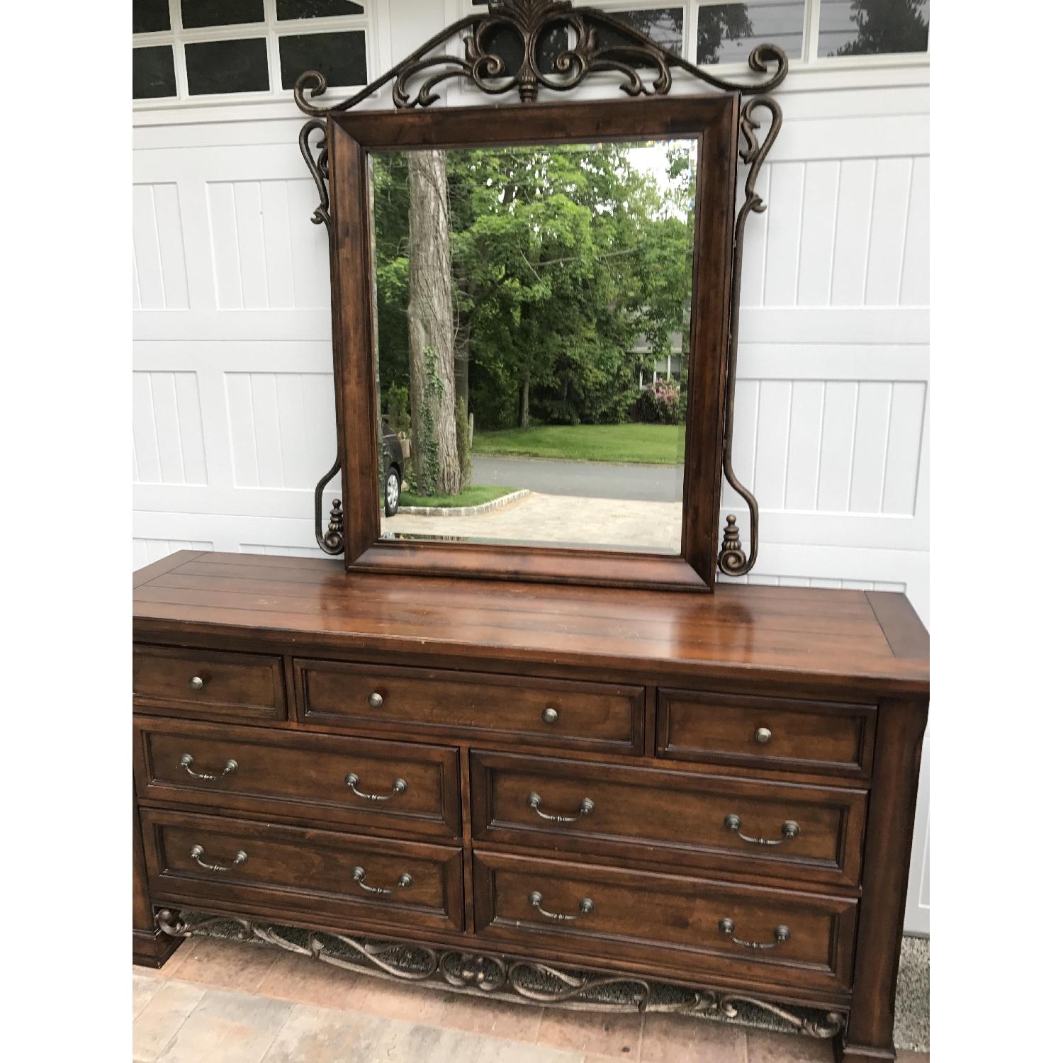 Collezione Europa Dresser w/ Mirror + Nightsand - image-3