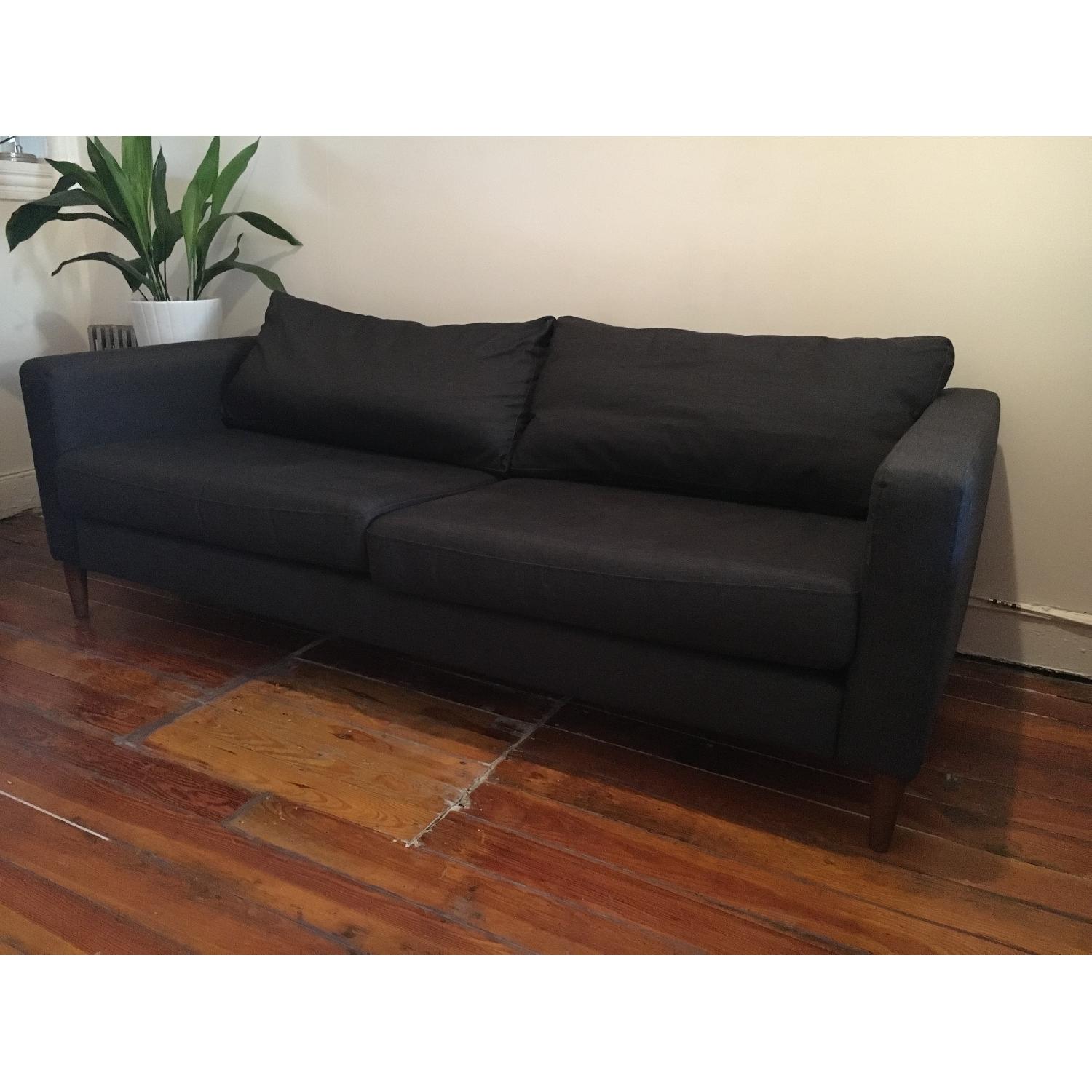 Ikea Karlstad Sofa w/ MidCentury Modern Feet AptDeco