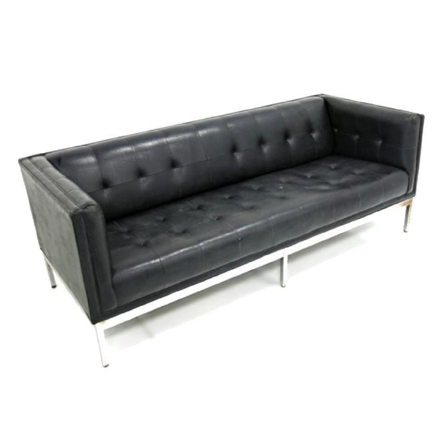 Knoll Patrician Black Mid Century Mordern Sofa/Settee - image-1