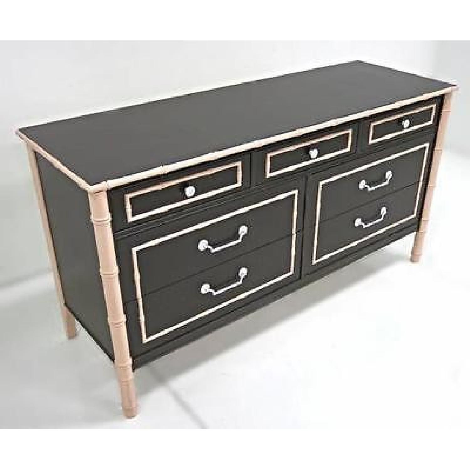 Thomasville Faux Bamboo Lacquer Mid Century Dresser - AptDeco
