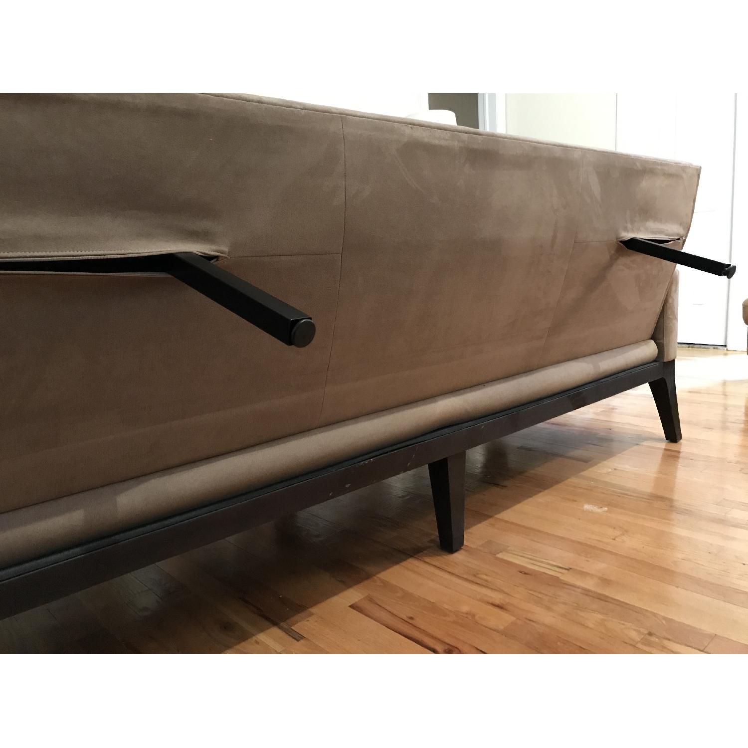 West Elm Marled Microfiber Sofa in Mink - image-2