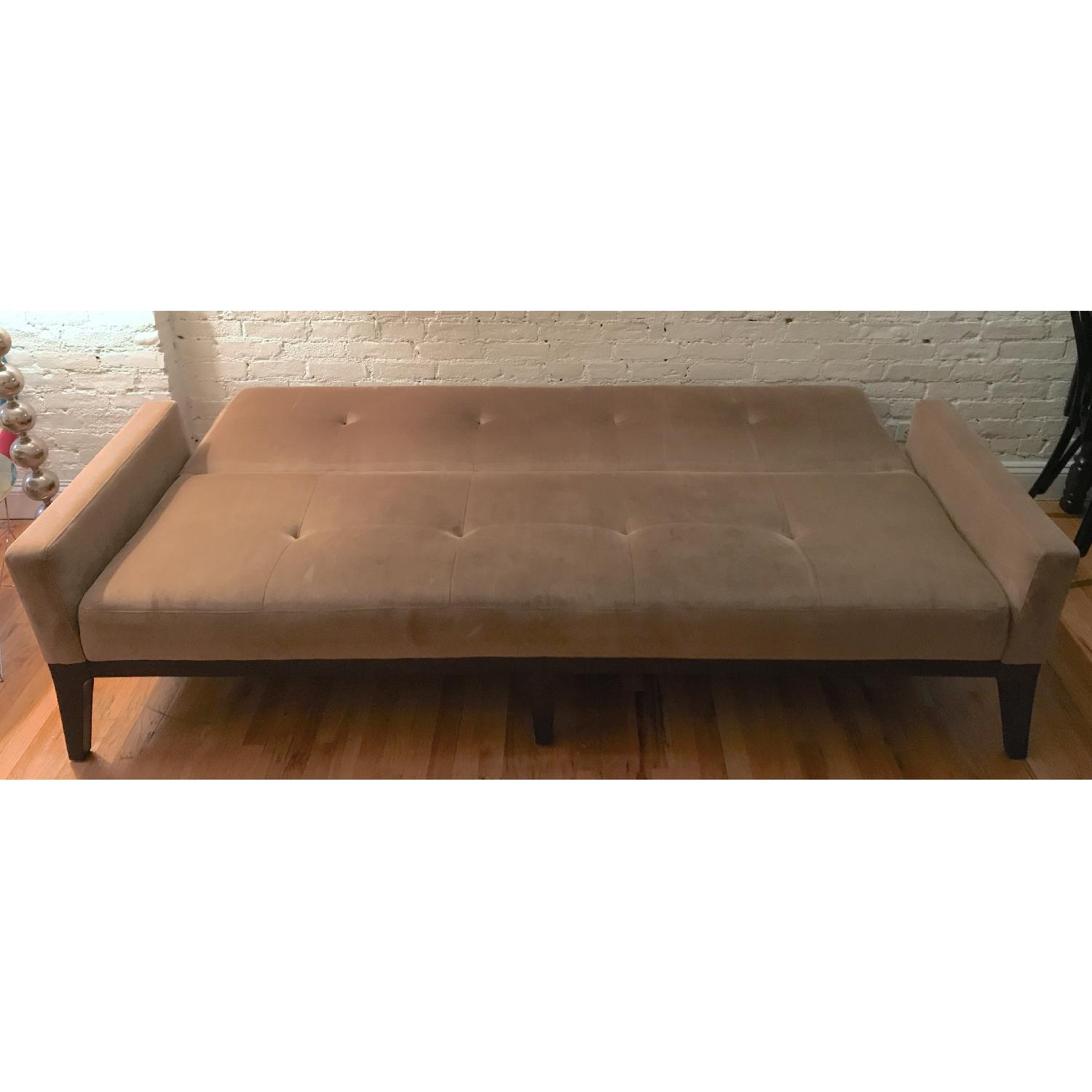 West Elm Marled Microfiber Sofa in Mink - image-3